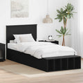 vidaXL Ramka łóżka z półką Czarny 75 x 190 cm Materiał drewnopochodny