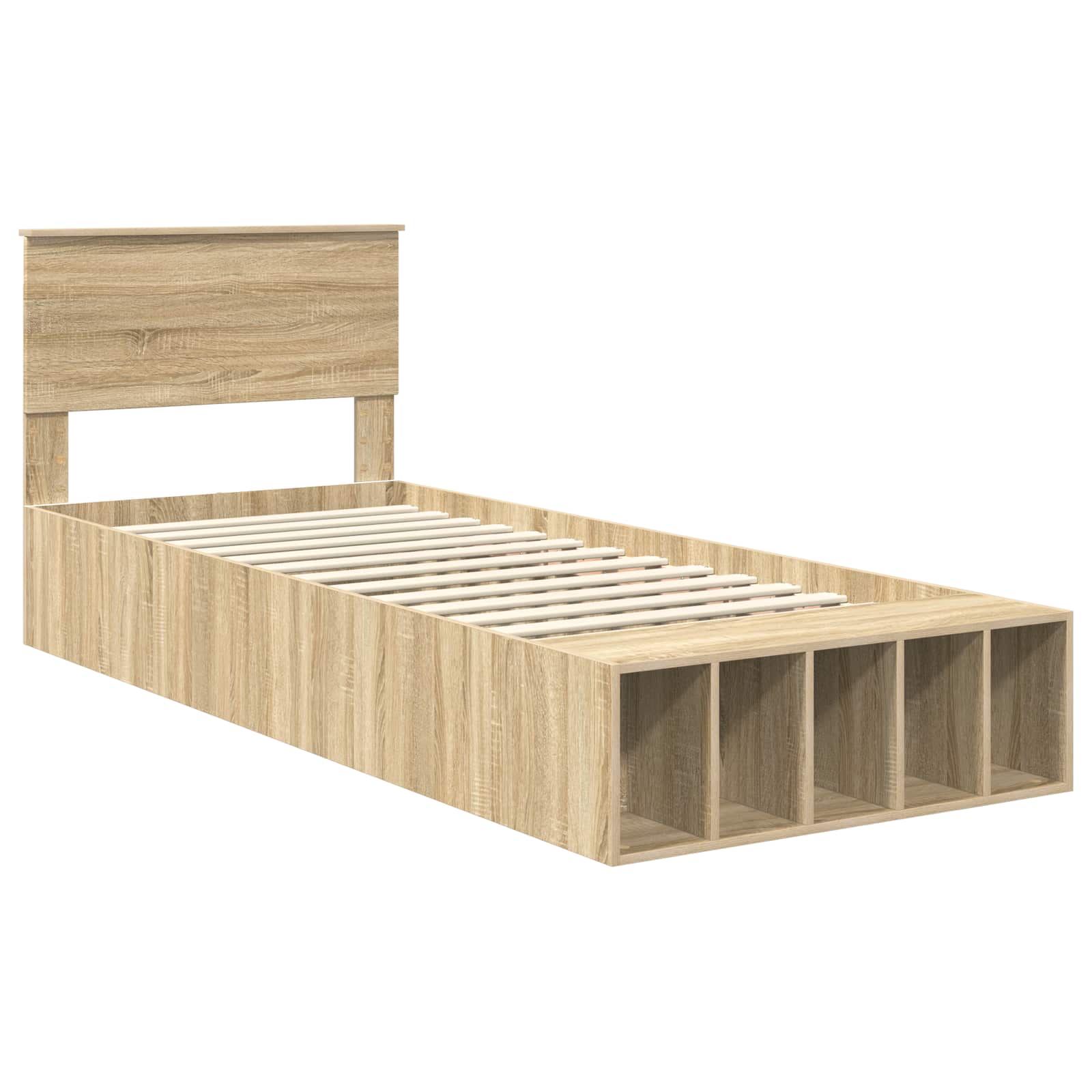 vidaXL Ramka łóżka Dąb Sonoma 75 x 190 cm Materiał drewnopochodny