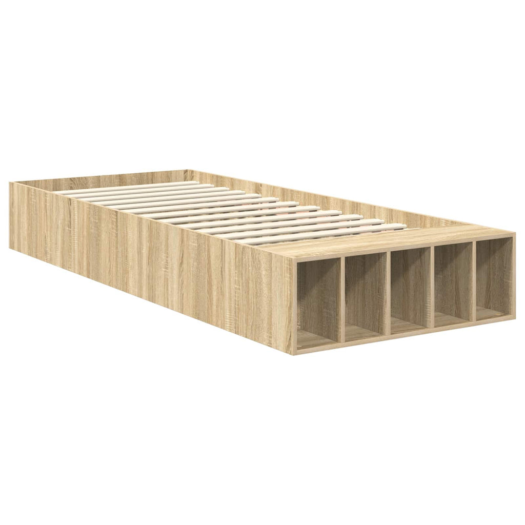 vidaXL Ramka łóżka Dąb Sonoma 75 x 190 cm Materiał drewnopochodny
