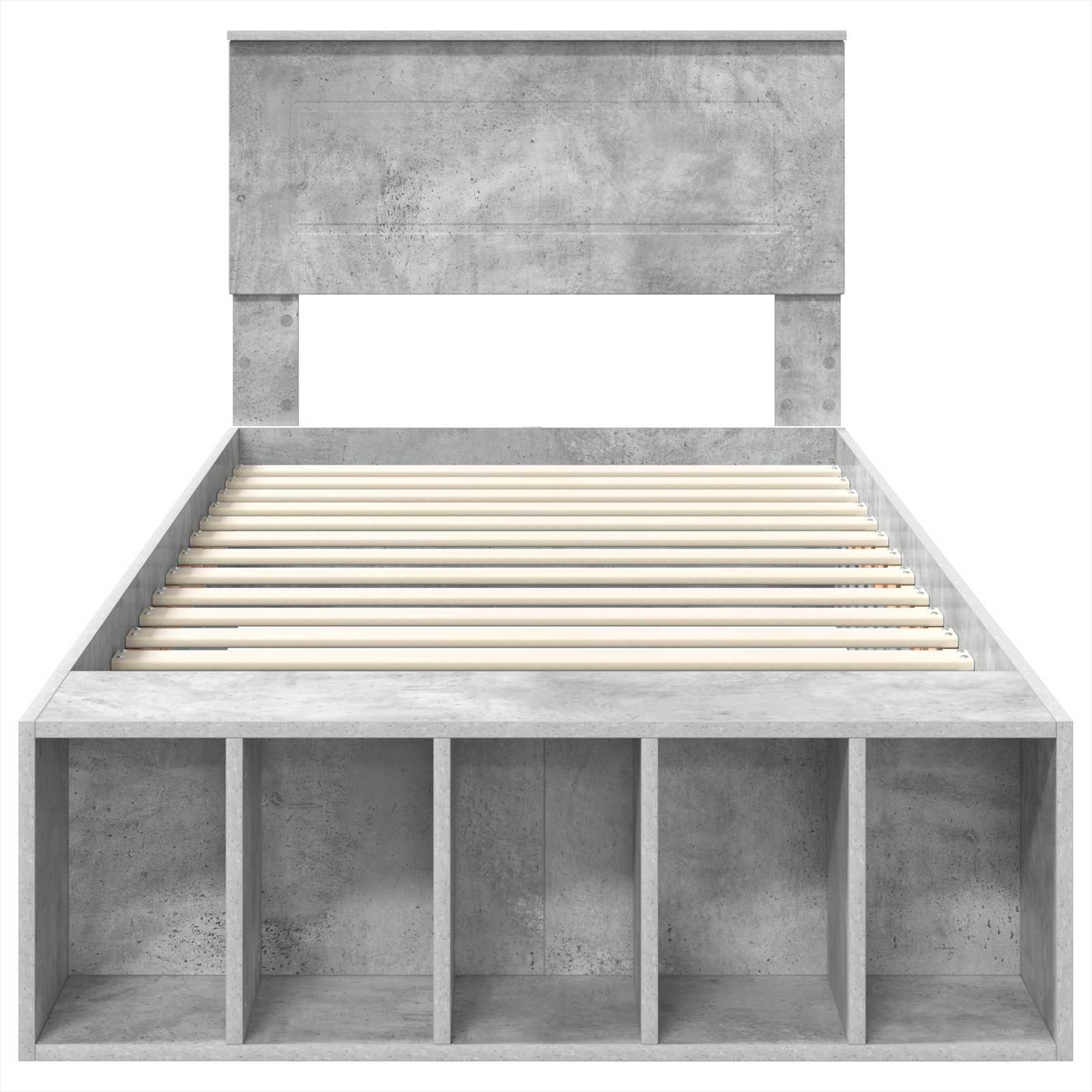 vidaXL Ramka łóżka Betonowy szary 70 x 190 cm Materiał drewnopochodny