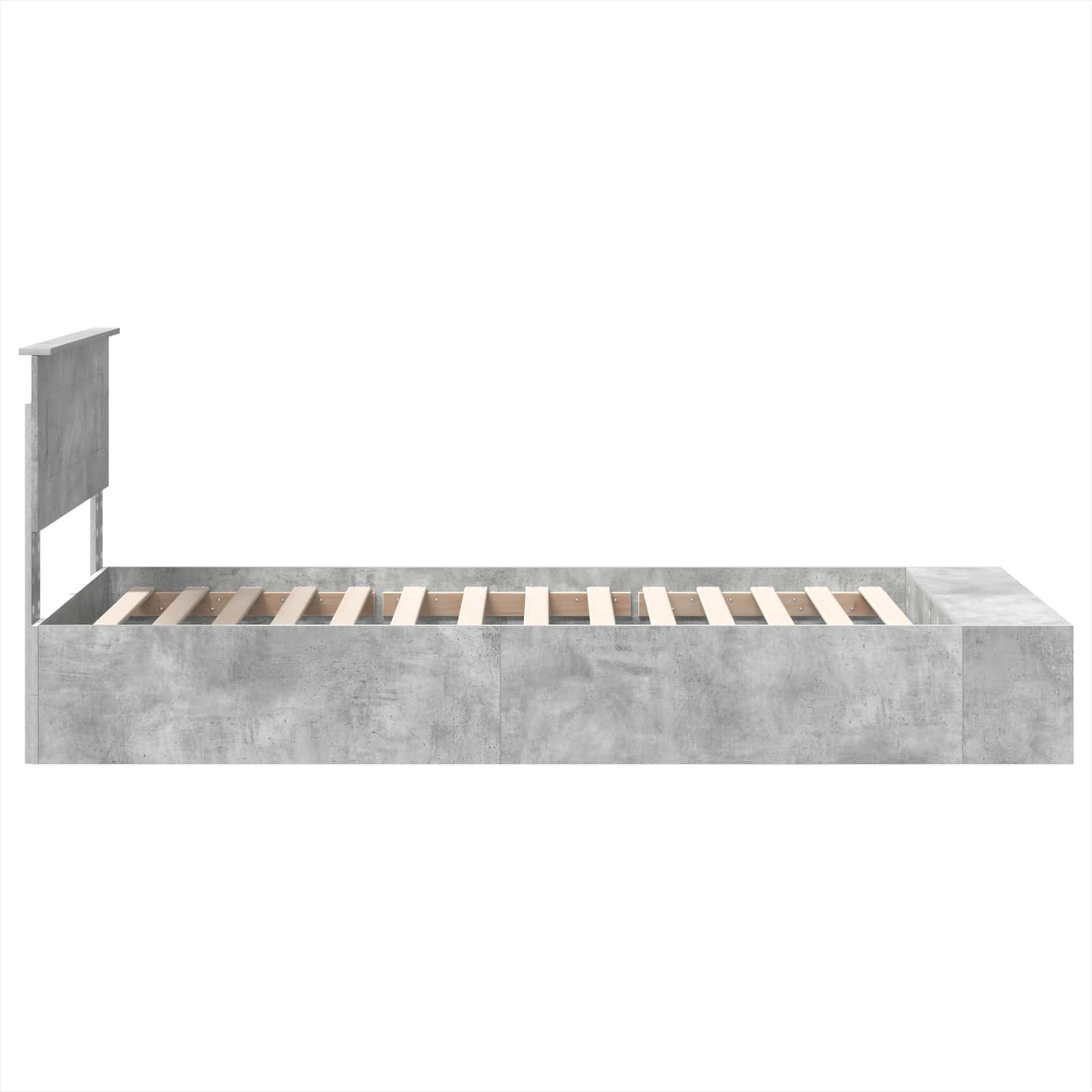 vidaXL Ramka łóżka Betonowy szary 70 x 190 cm Materiał drewnopochodny