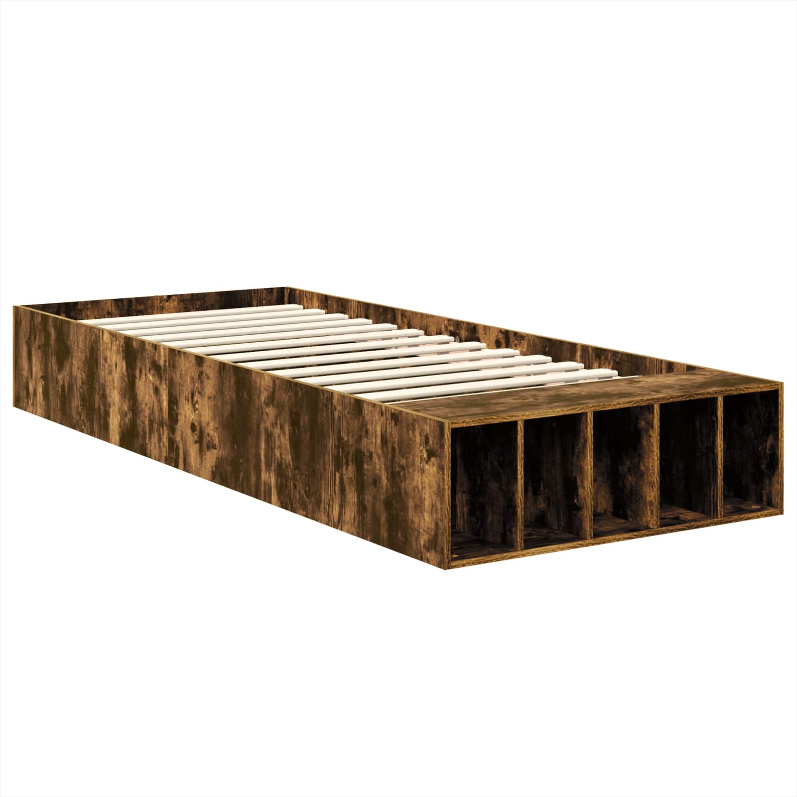 vidaXL Ramka łóżka Dąb wędzony 75 x 190 cm Materiał drewnopochodny