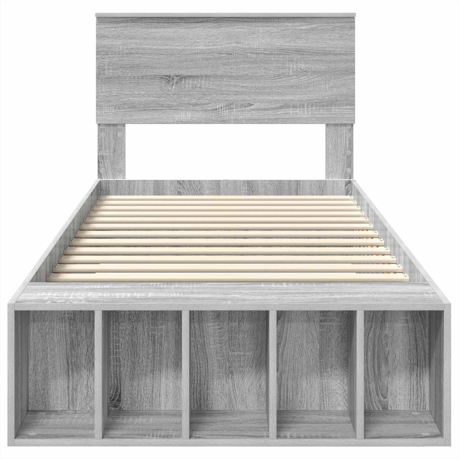 vidaXL Ramka łóżka Szary Sonoma 75 x 190 cm Materiał drewnopochodny