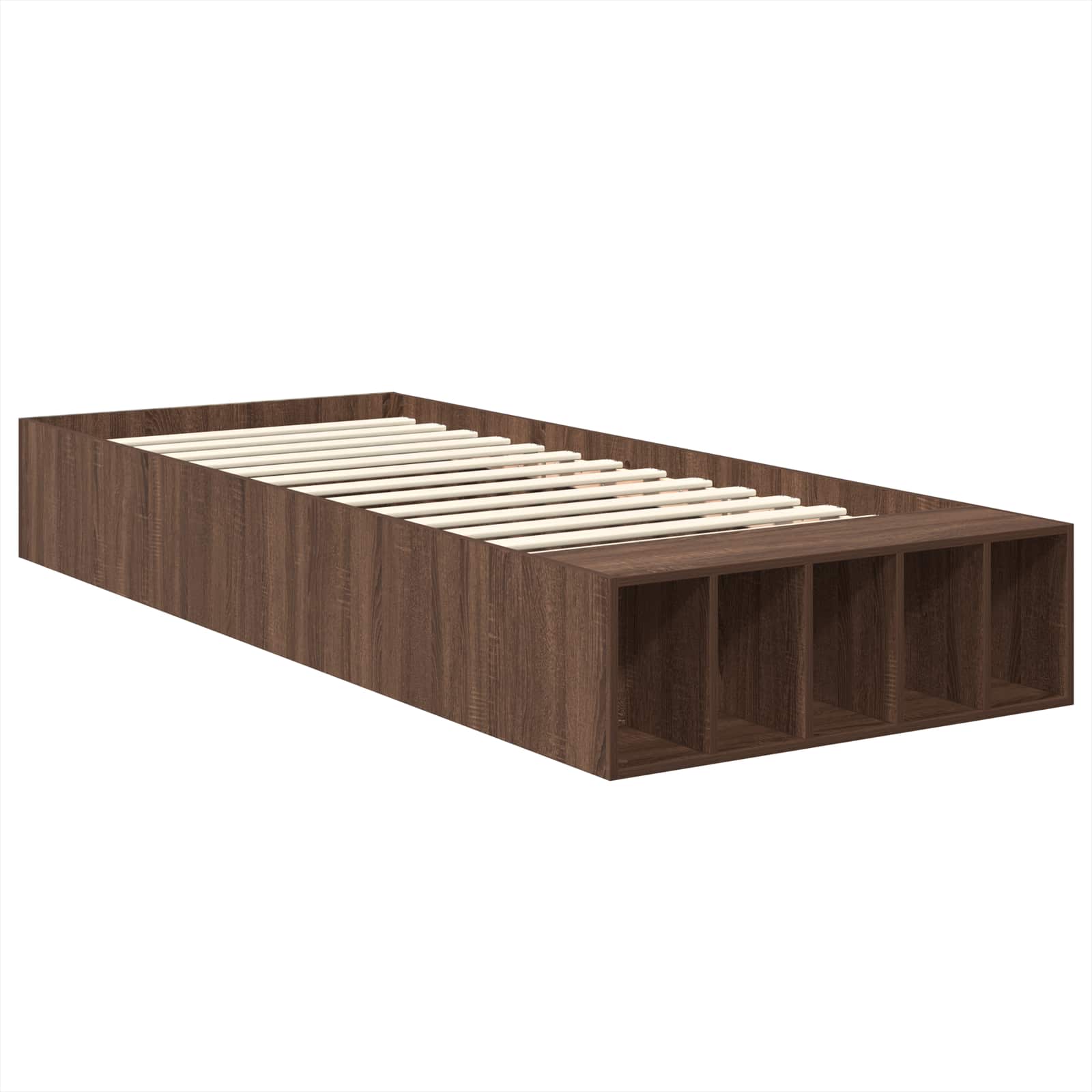 vidaXL Ramka łóżka Brązowy dąb 75 x 190 cm Materiał drewnopochodny