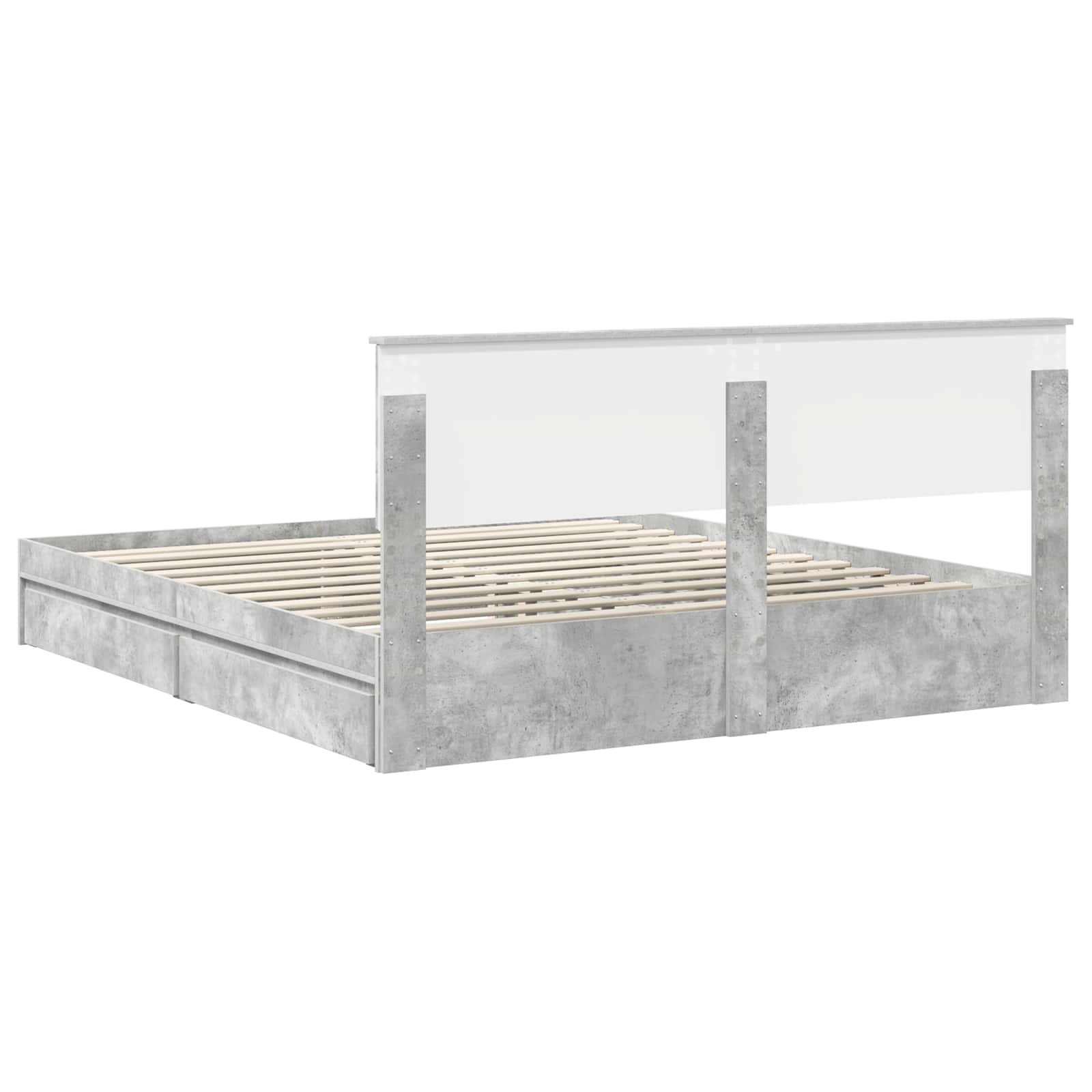 vidaXL Łóżko z miejscem do przechowywania Betonowy szary 200 x 200 cm