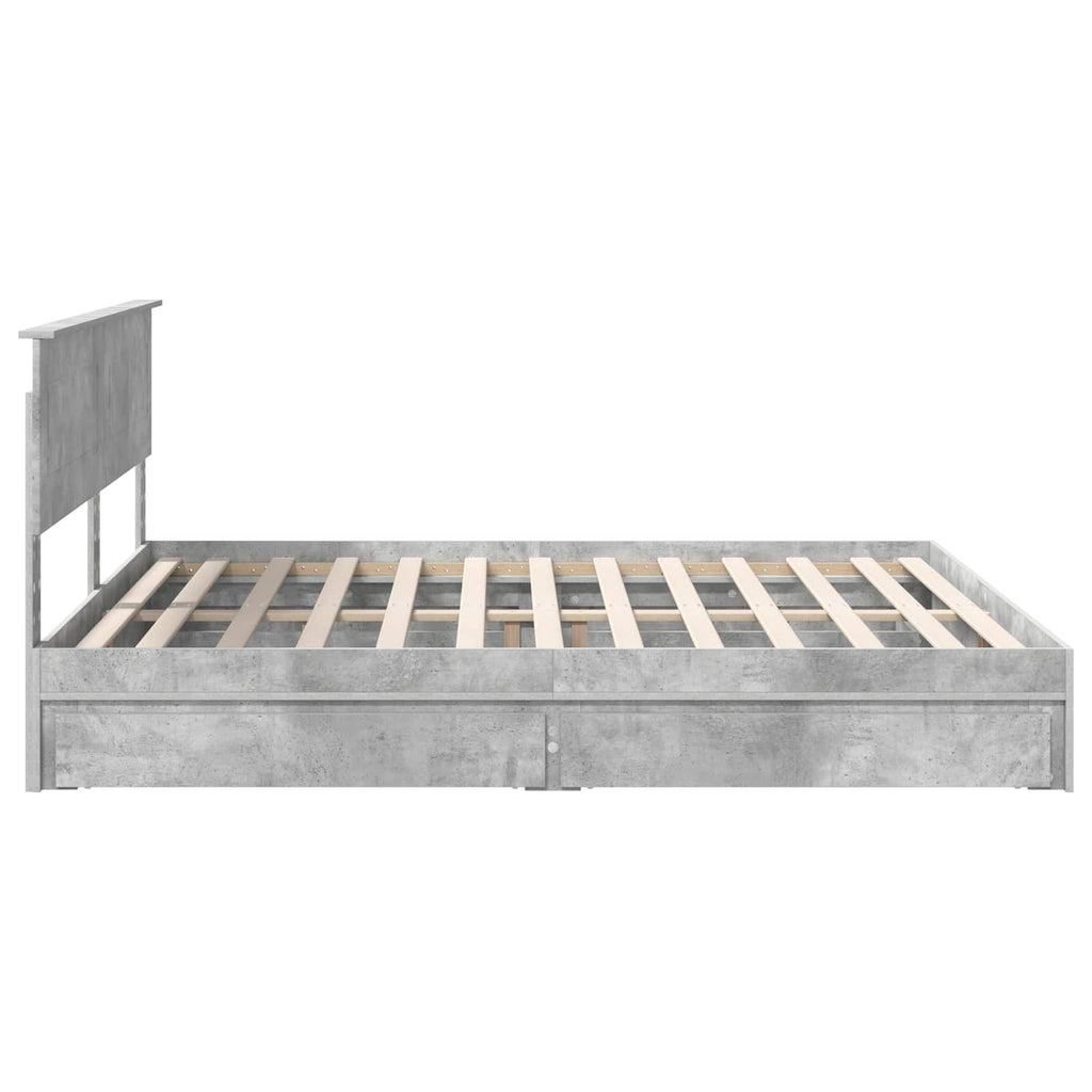vidaXL Łóżko z miejscem do przechowywania Betonowy szary 200 x 200 cm