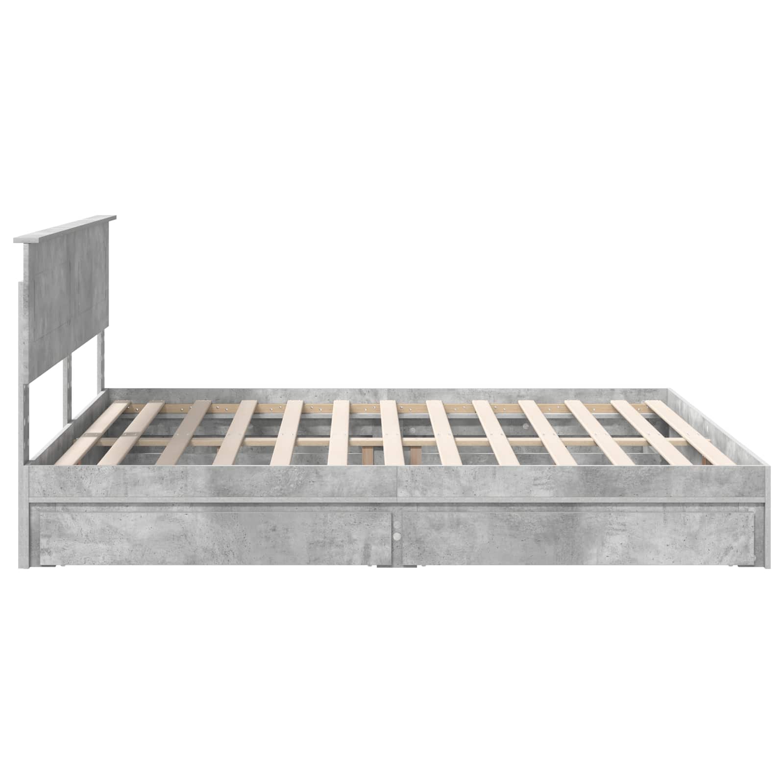 vidaXL Łóżko z miejscem do przechowywania Betonowy szary 200 x 200 cm