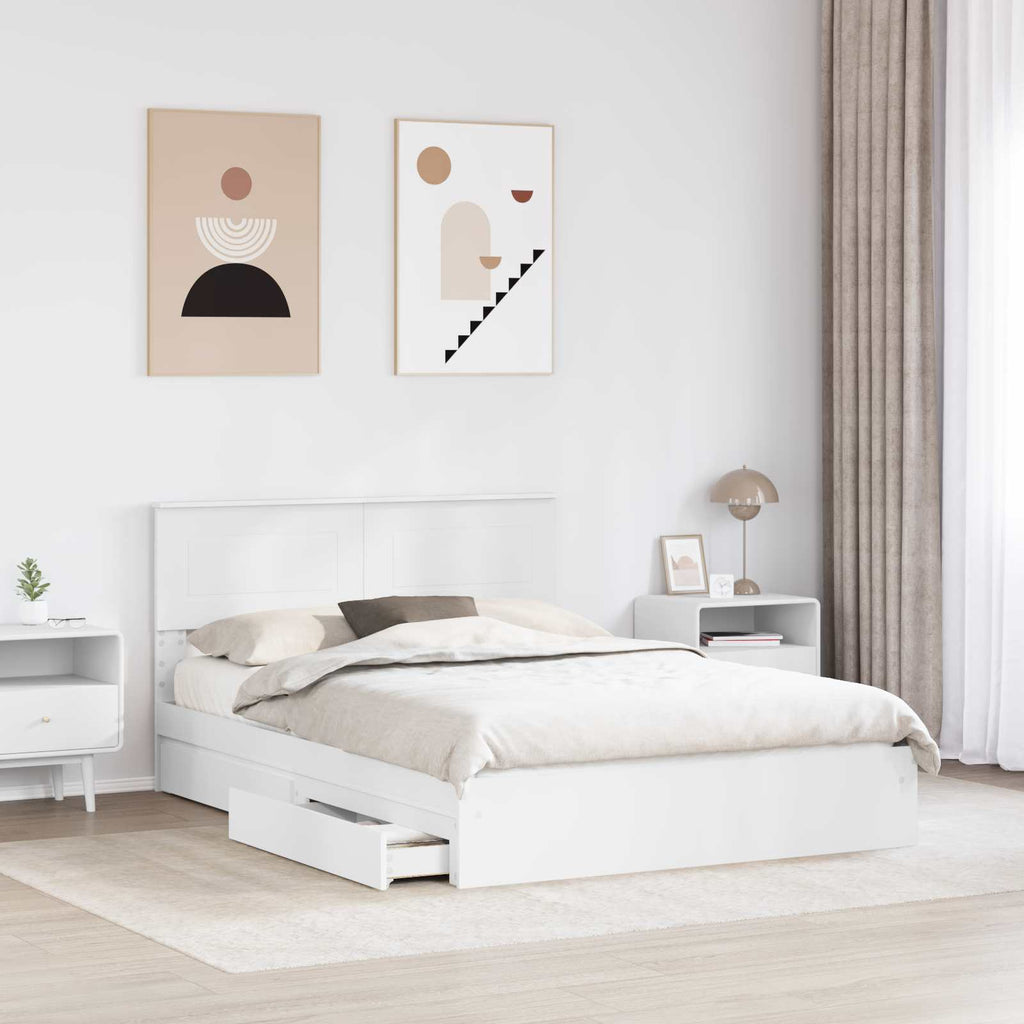 vidaXL Łóżko z miejscem do przechowywania Biały 160 x 200 cm
