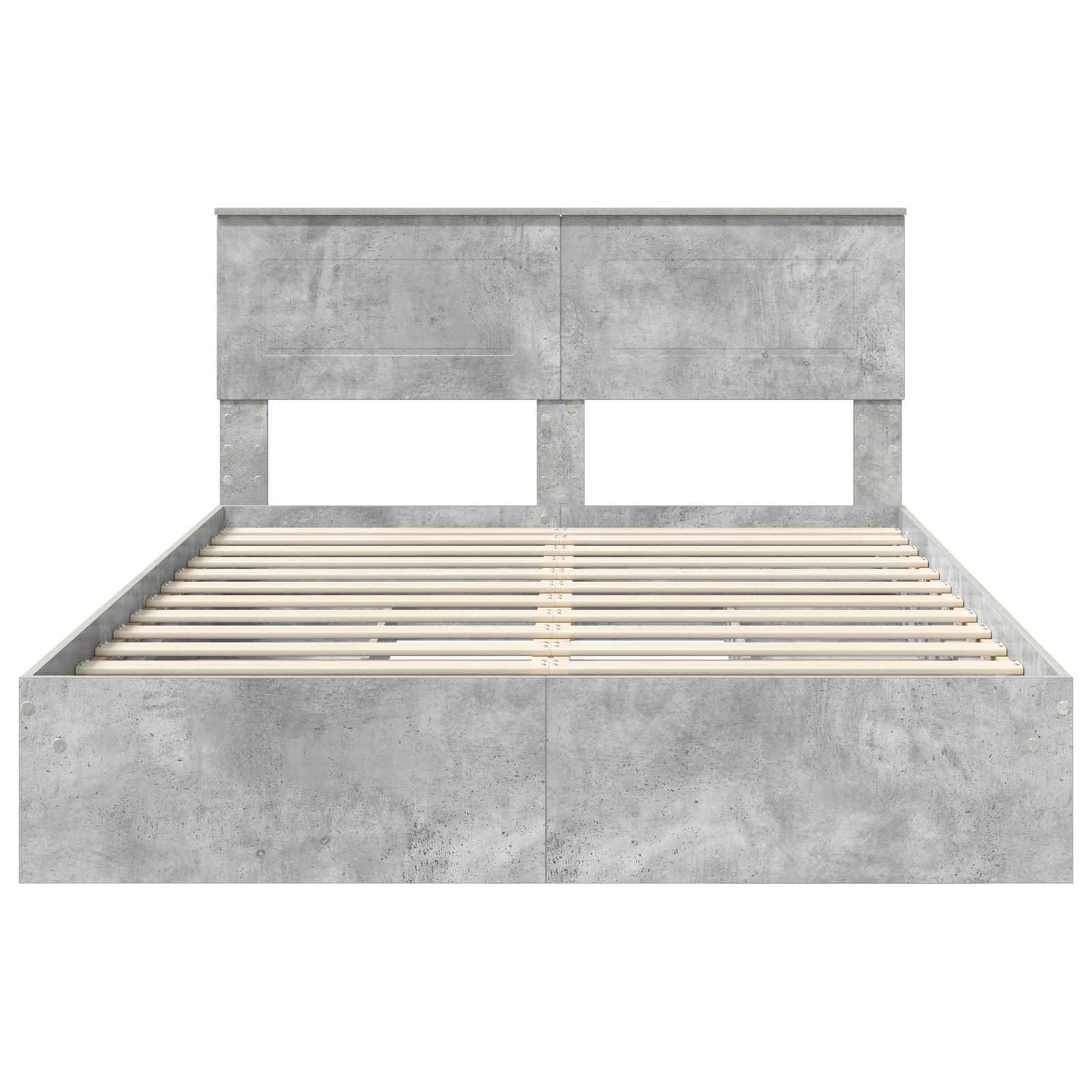 vidaXL Łóżko z miejscem do przechowywania Betonowy szary 150 x 200 cm
