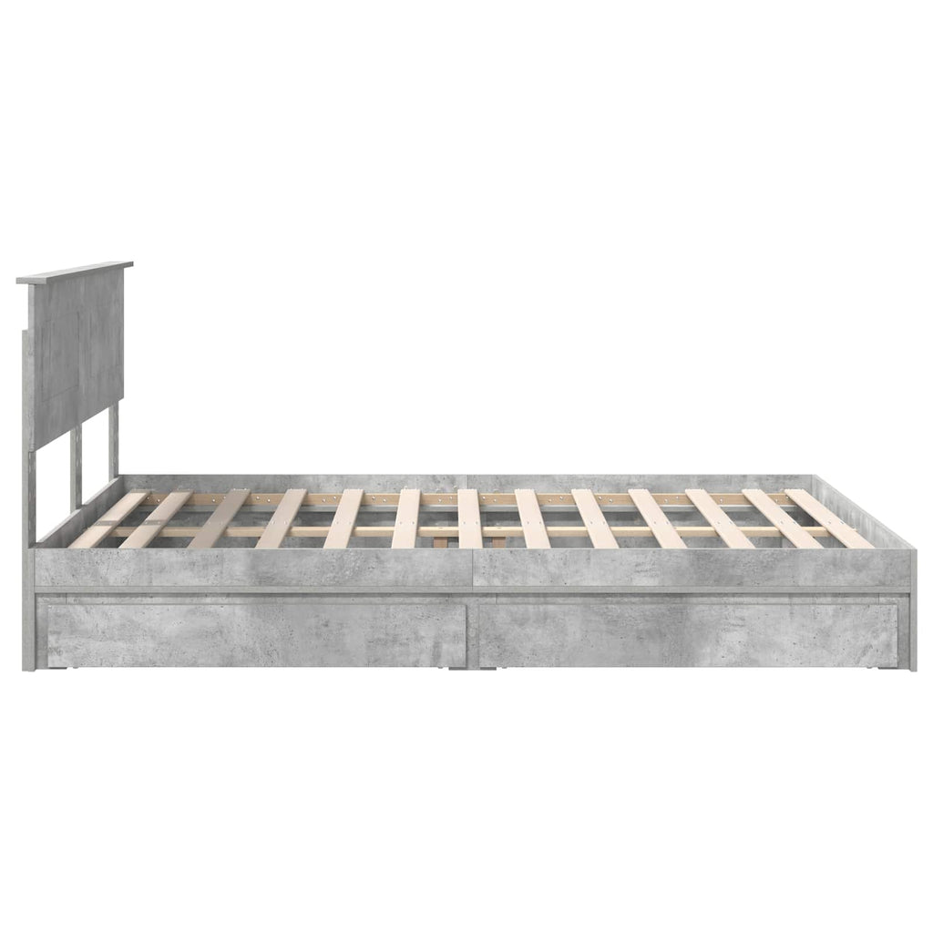 vidaXL Łóżko z miejscem do przechowywania Betonowy szary 150 x 200 cm