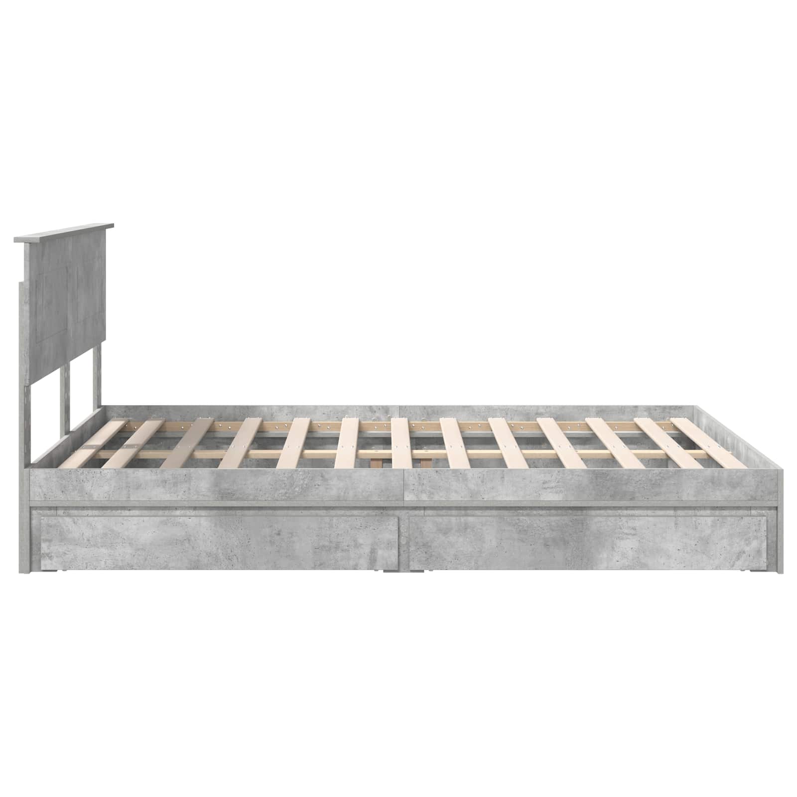 vidaXL Łóżko z miejscem do przechowywania Betonowy szary 150 x 200 cm