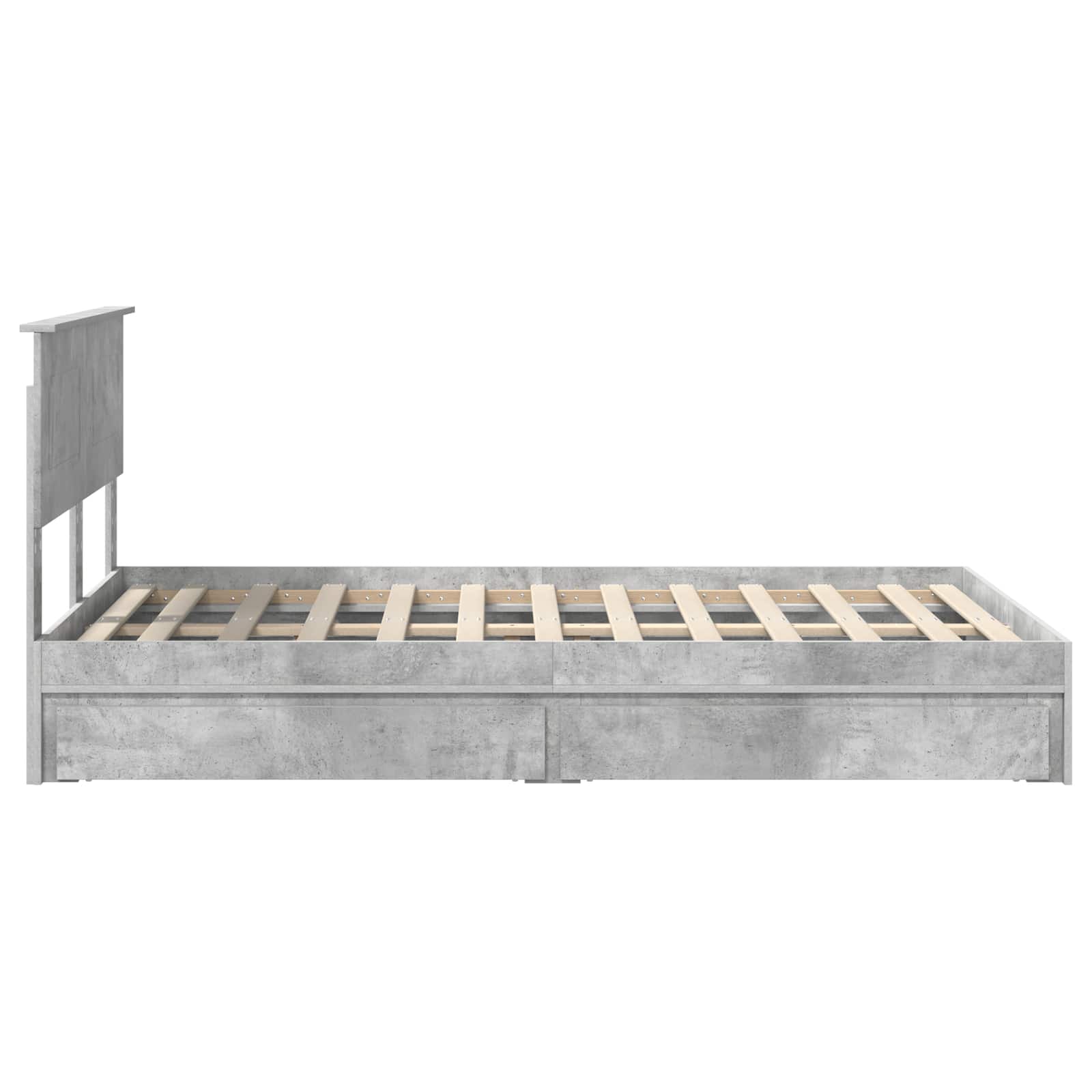 vidaXL Łóżko z miejscem do przechowywania Betonowy szary 135 x 190 cm