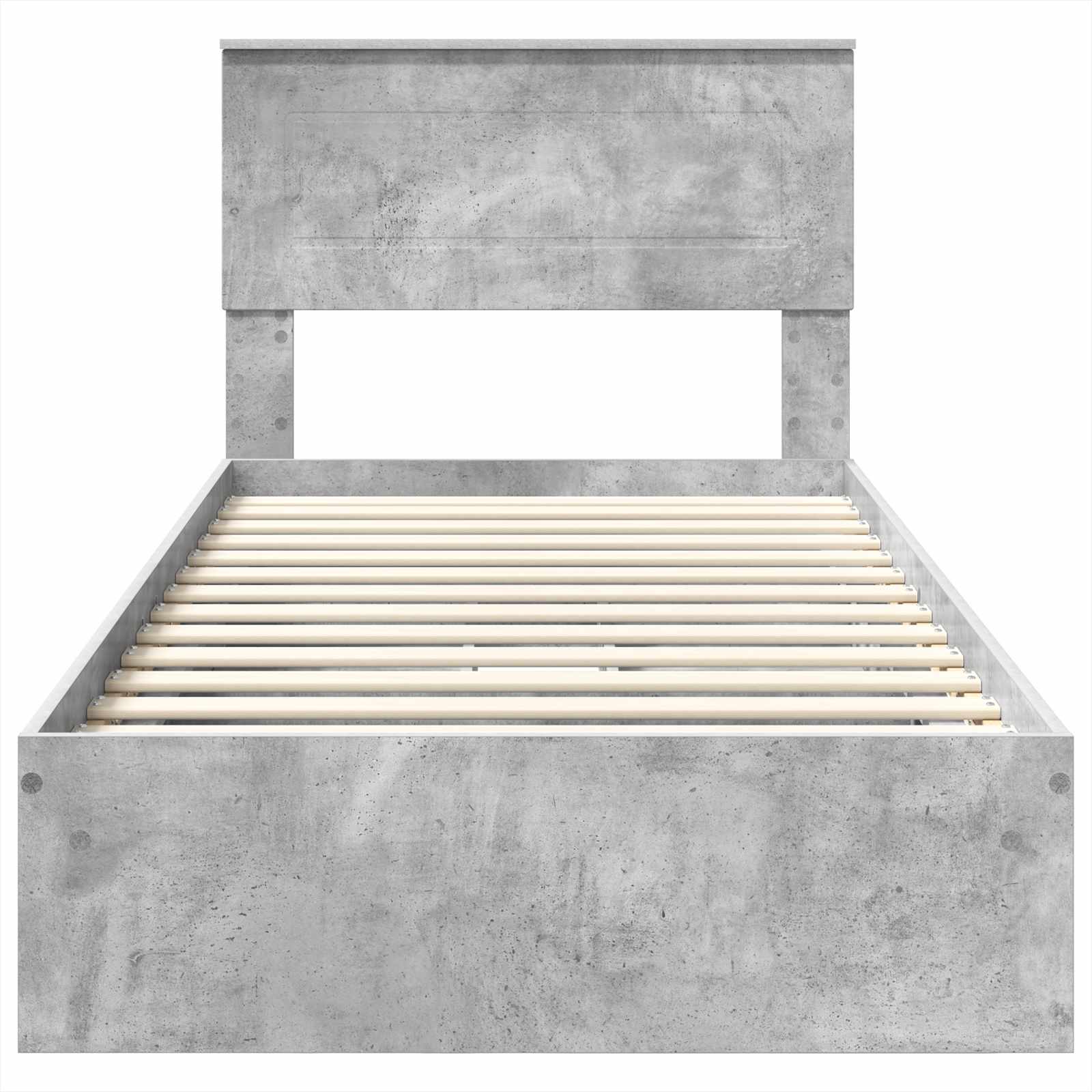 vidaXL Łóżko z miejscem do przechowywania Betonowy szary 70 x 190 cm