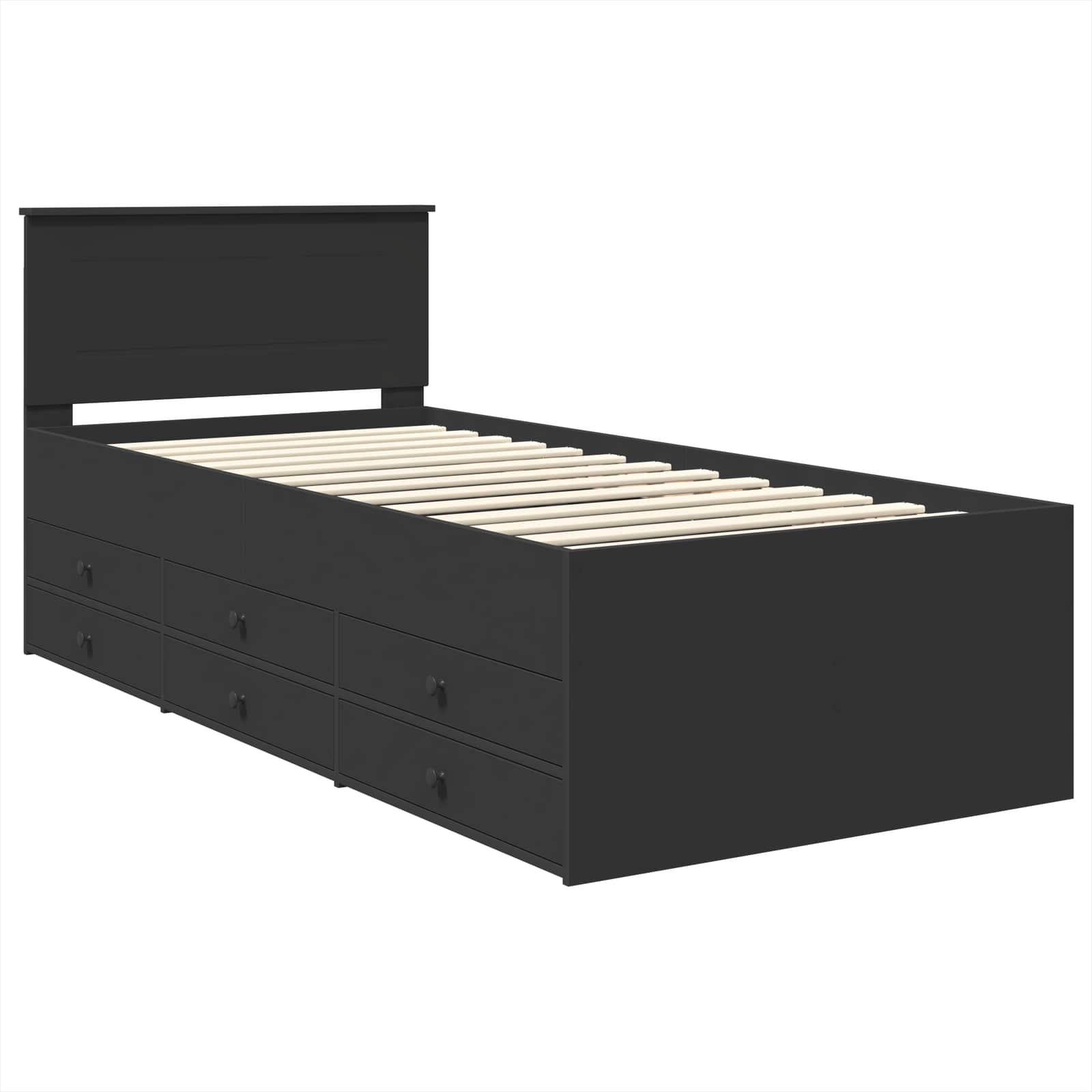 vidaXL Łóżko dzienne Czarny 100 x 200 cm Materiał drewnopochodny