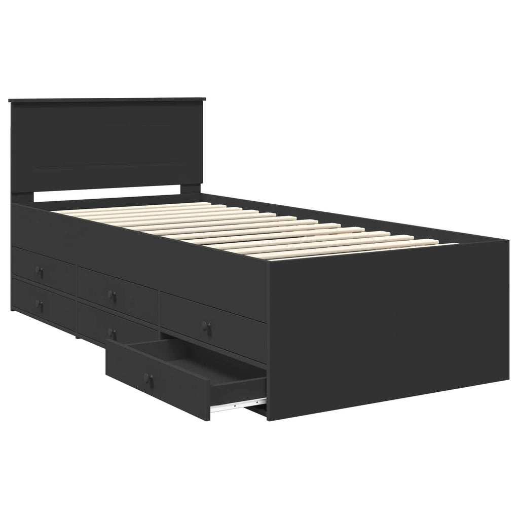 vidaXL Łóżko dzienne Czarny 100 x 200 cm Materiał drewnopochodny
