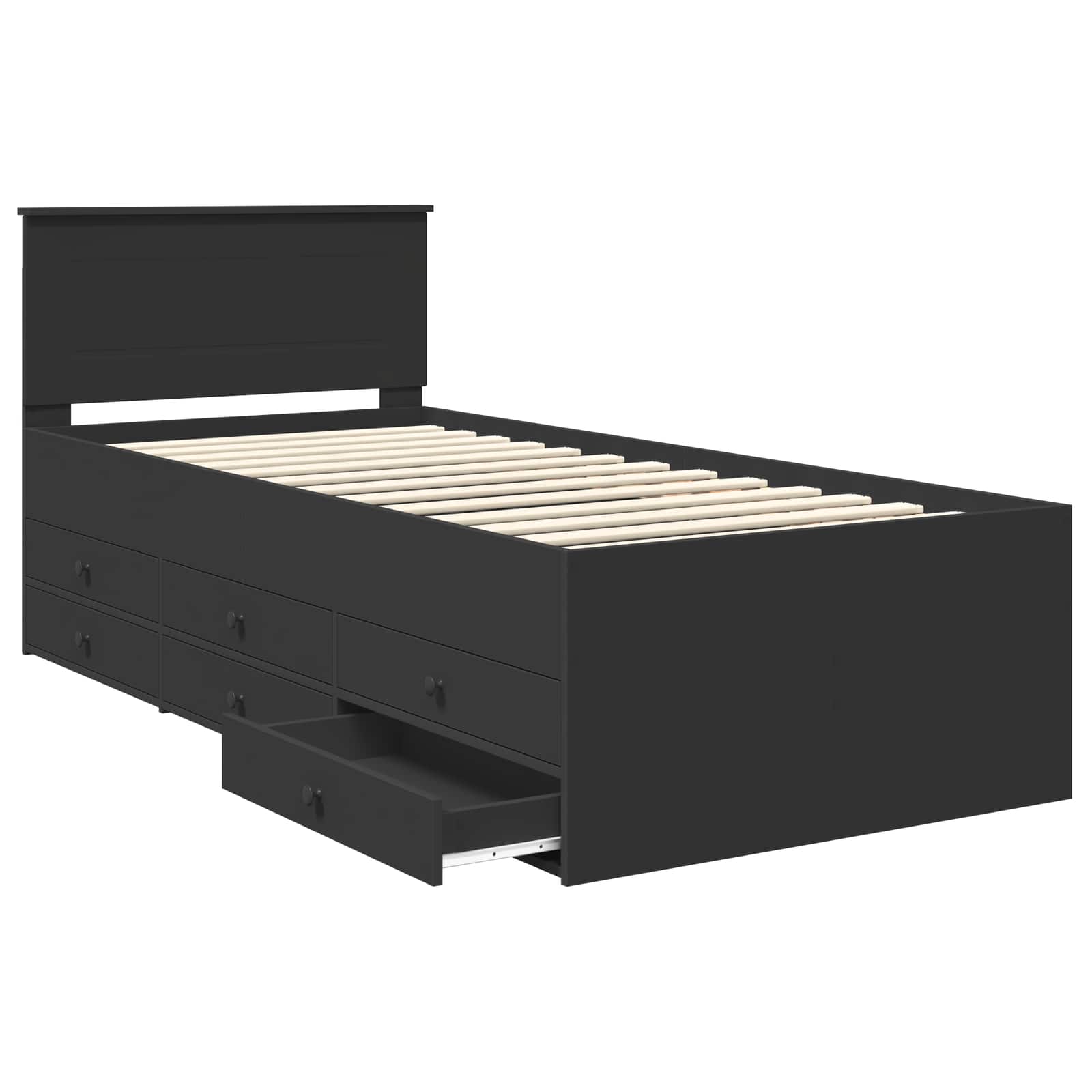 vidaXL Łóżko dzienne Czarny 100 x 200 cm Materiał drewnopochodny