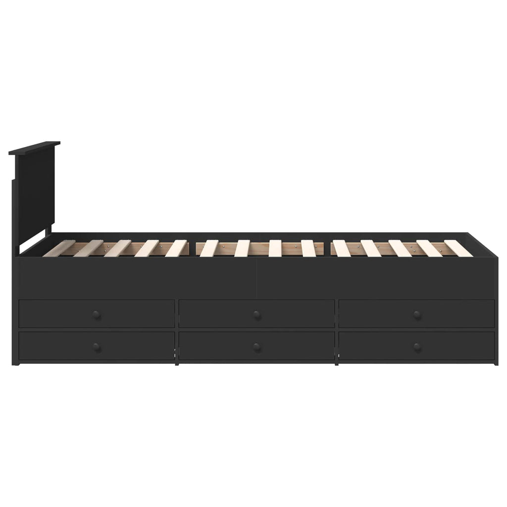 vidaXL Łóżko dzienne Czarny 100 x 200 cm Materiał drewnopochodny