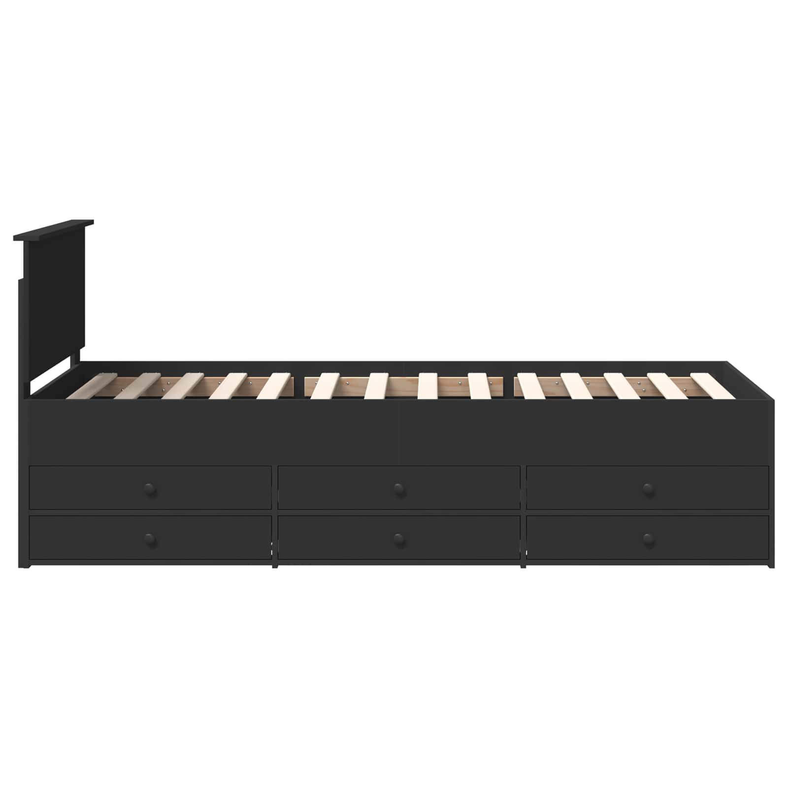 vidaXL Łóżko dzienne Czarny 100 x 200 cm Materiał drewnopochodny