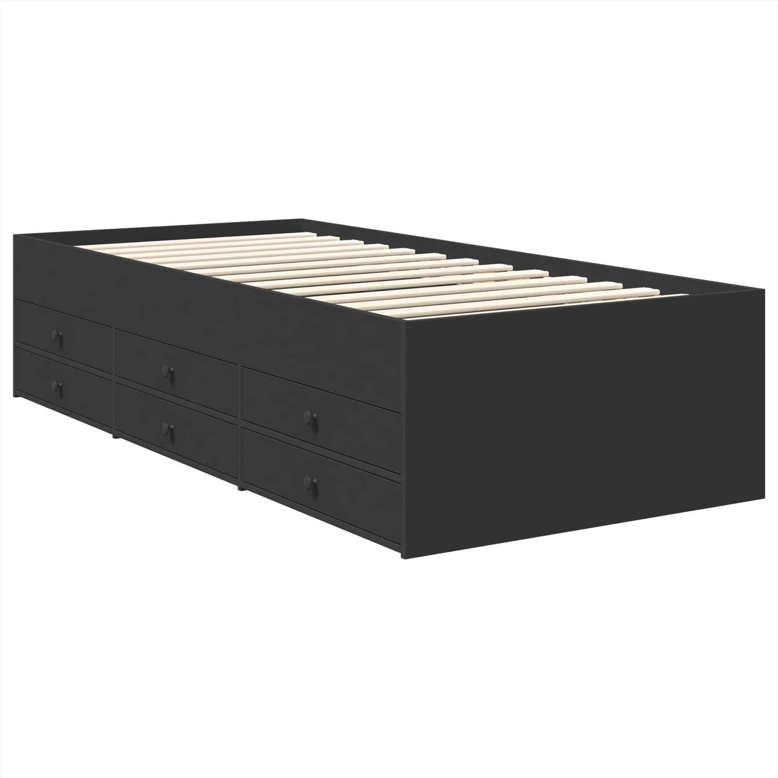 vidaXL Łóżko dzienne Czarny 90 x 200 cm Materiał drewnopochodny