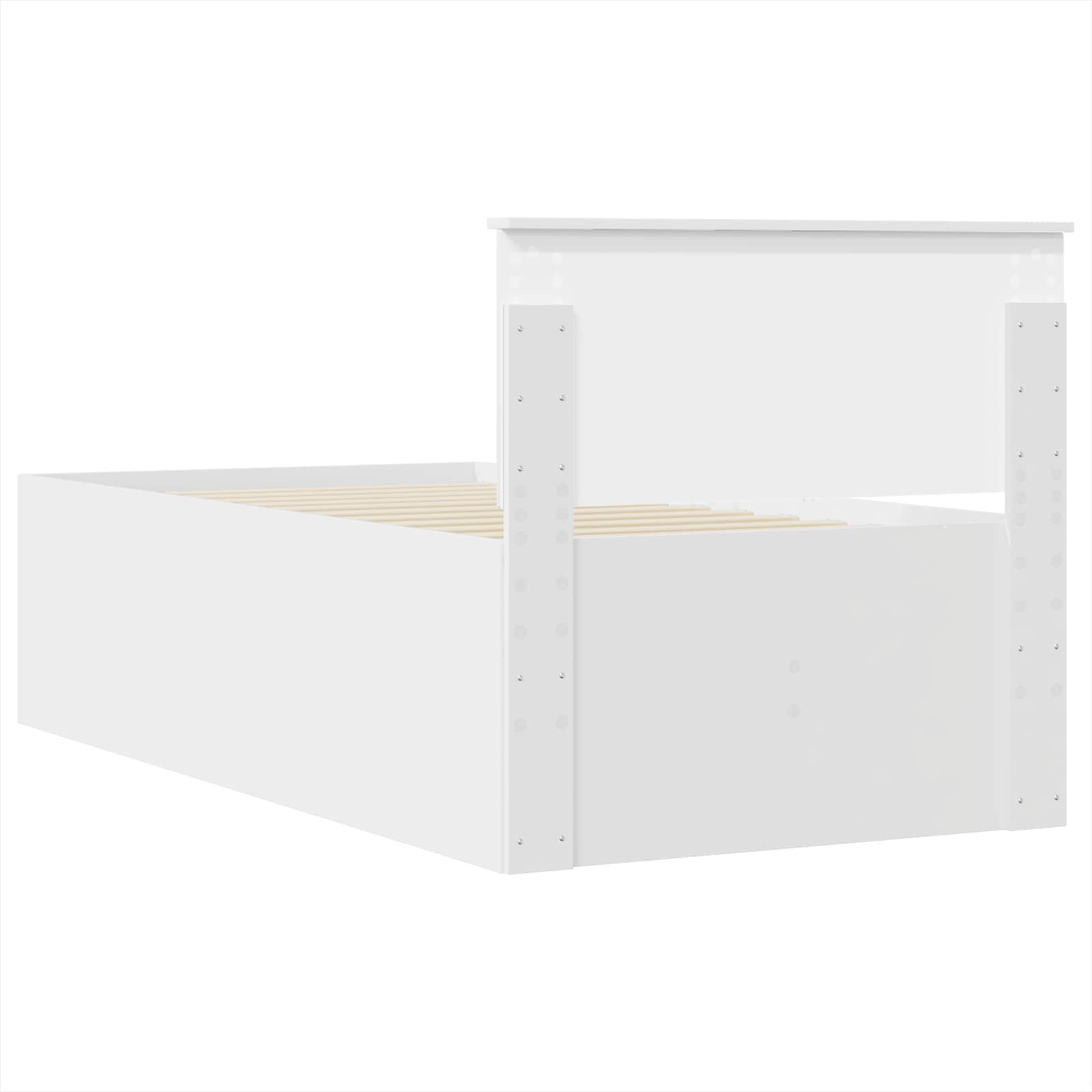 vidaXL Łóżko dzienne Biały i czarny 75 x 190 cm Drewno inżynieryjne