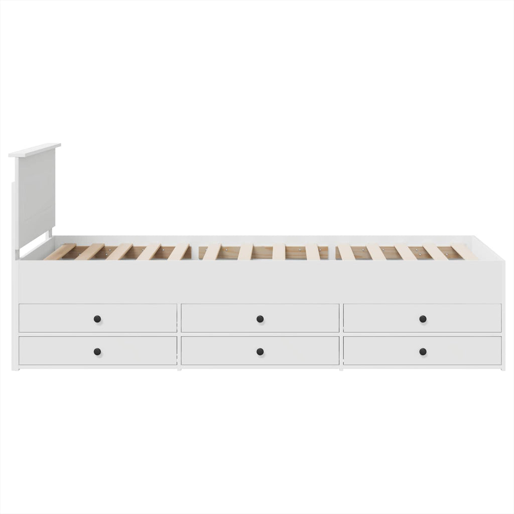 vidaXL Łóżko dzienne Biały i czarny 75 x 190 cm Drewno inżynieryjne
