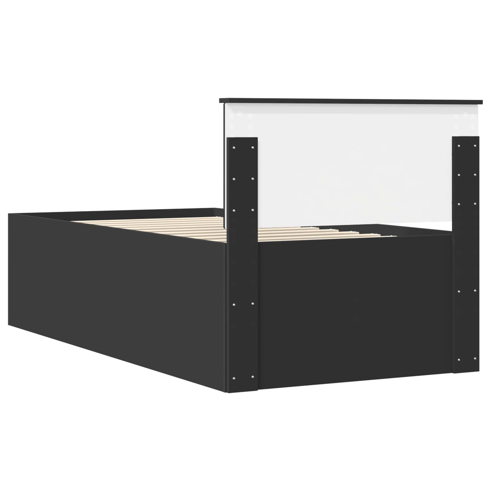 vidaXL Łóżko dzienne Czarny 75 x 190 cm Materiał drewnopochodny