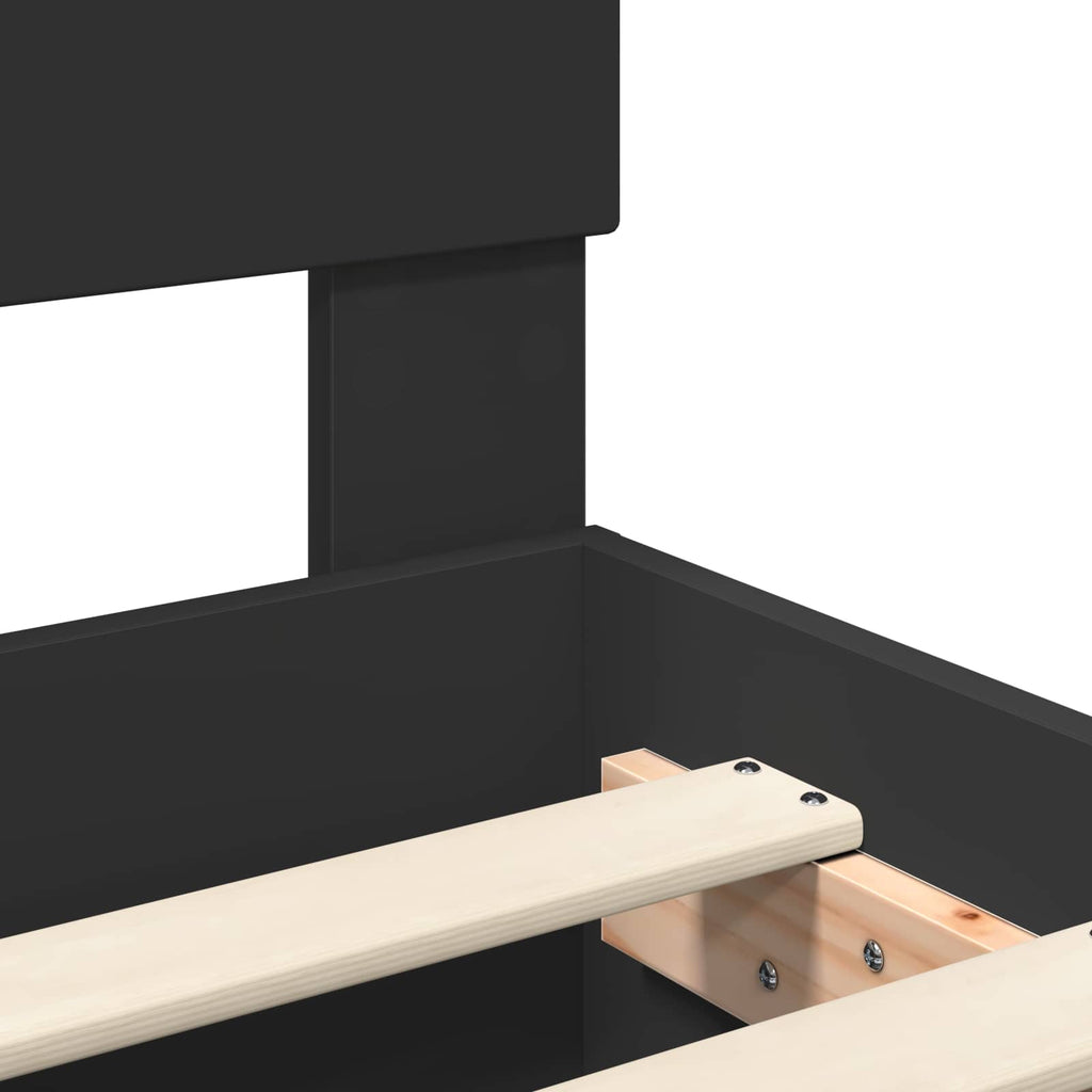 vidaXL Ramka łóżka Czarny 200 x 200 cm Materiał drewnopochodny