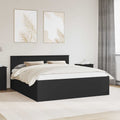 vidaXL Ramka łóżka Czarny 200 x 200 cm Materiał drewnopochodny