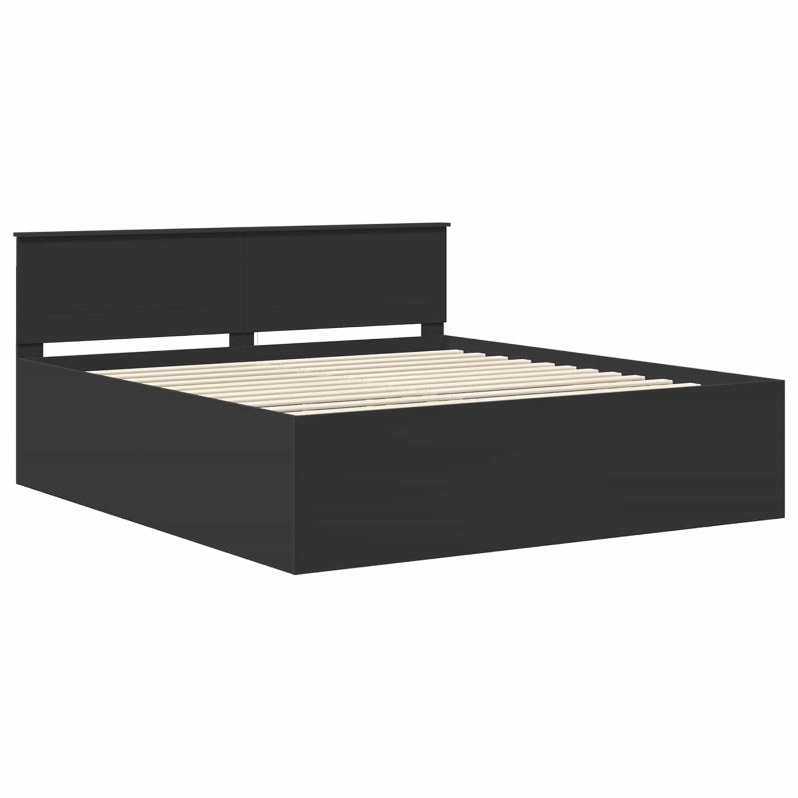 vidaXL Ramka łóżka Czarny 200 x 200 cm Materiał drewnopochodny
