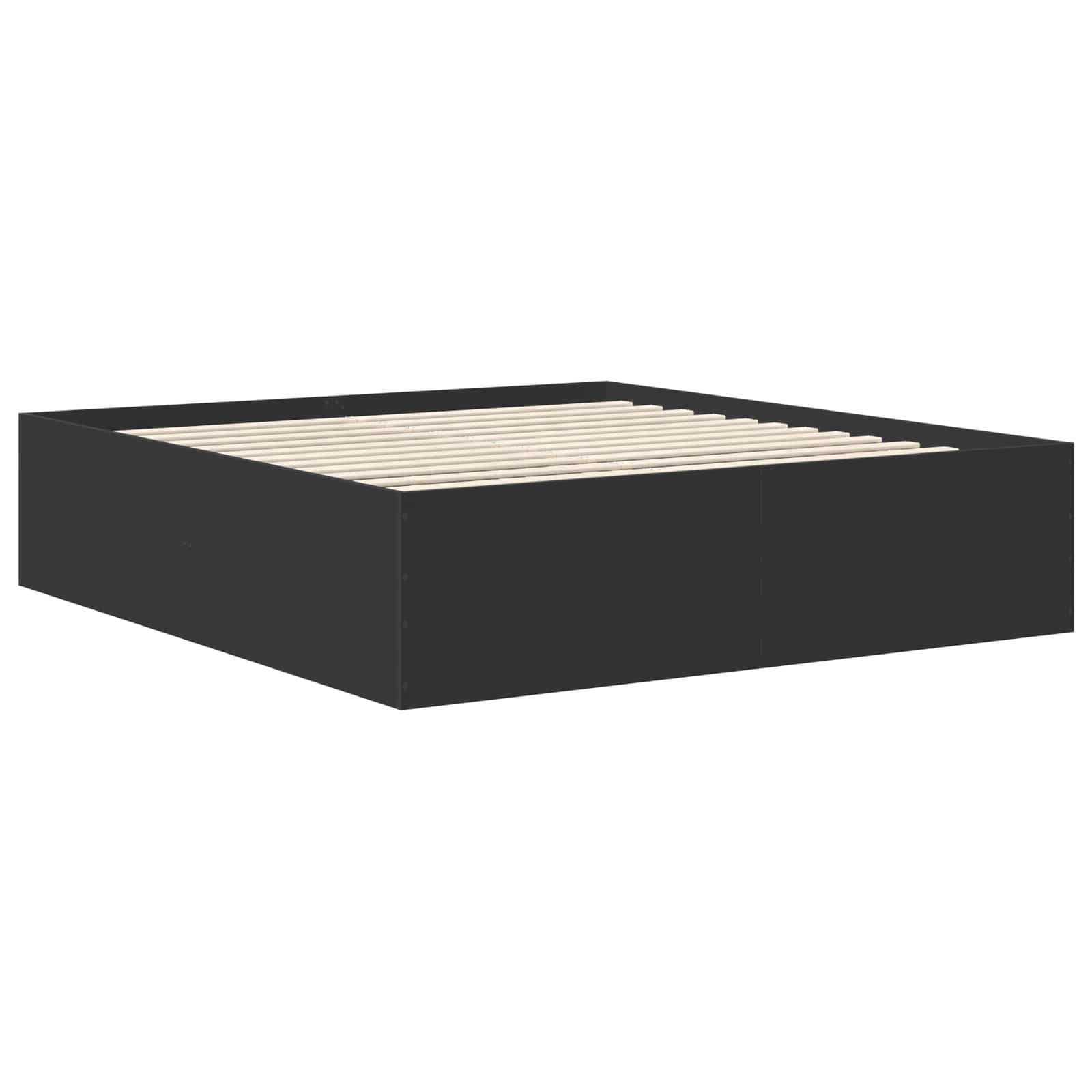 vidaXL Ramka łóżka Czarny 200 x 200 cm Materiał drewnopochodny