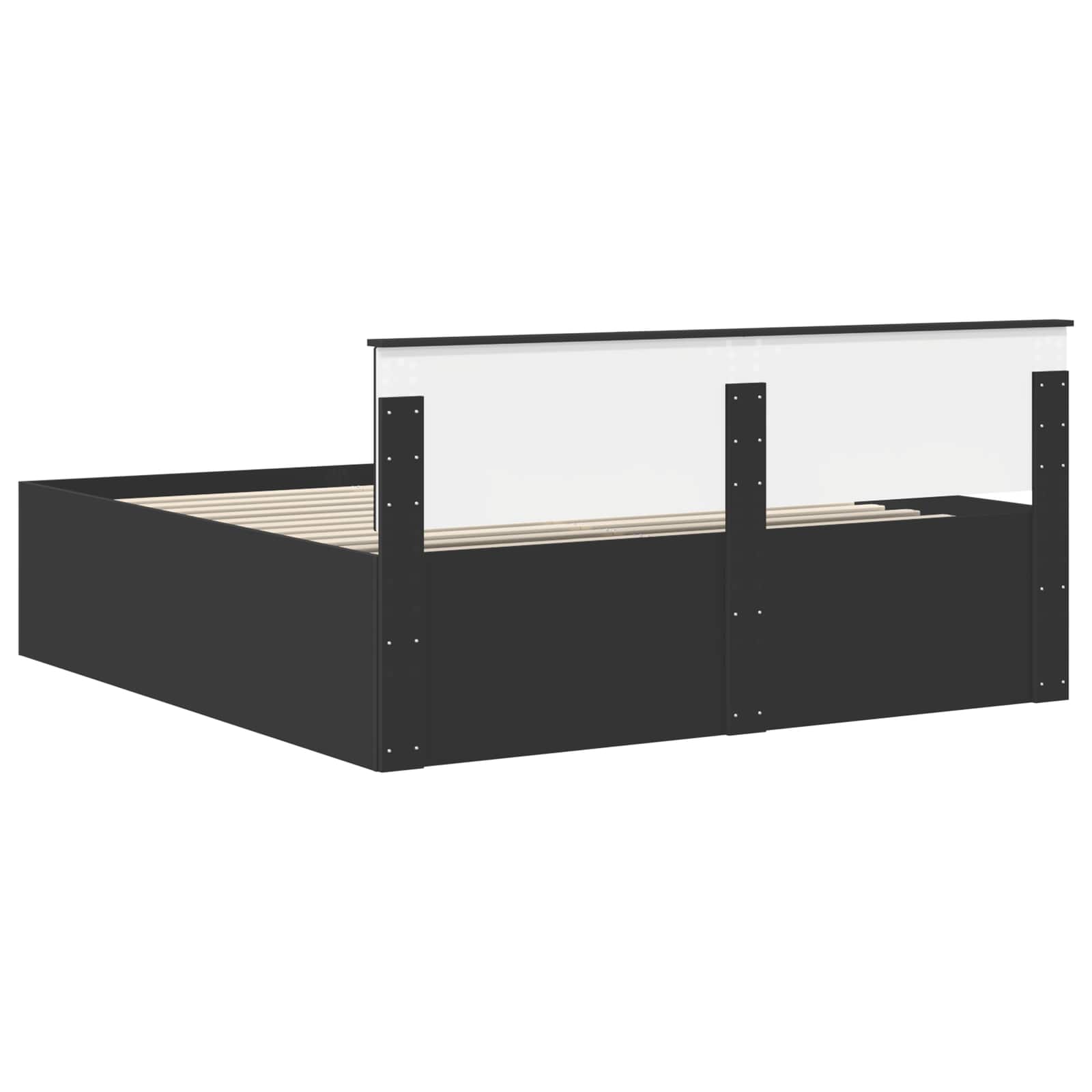 vidaXL Ramka łóżka Czarny 200 x 200 cm Materiał drewnopochodny