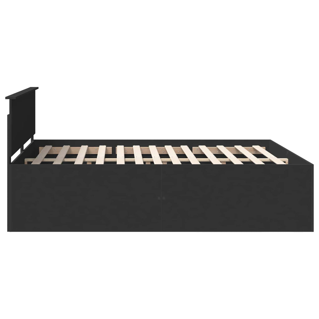 vidaXL Ramka łóżka Czarny 200 x 200 cm Materiał drewnopochodny