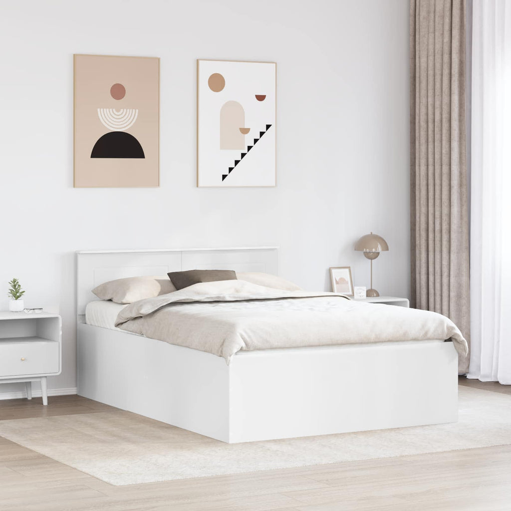 vidaXL Ramka łóżka Biały 160 x 200 cm Materiał drewnopochodny