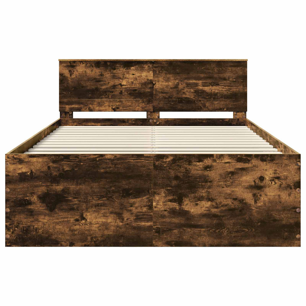 vidaXL Ramka łóżka Dąb wędzony 160 x 200 cm Materiał drewnopochodny