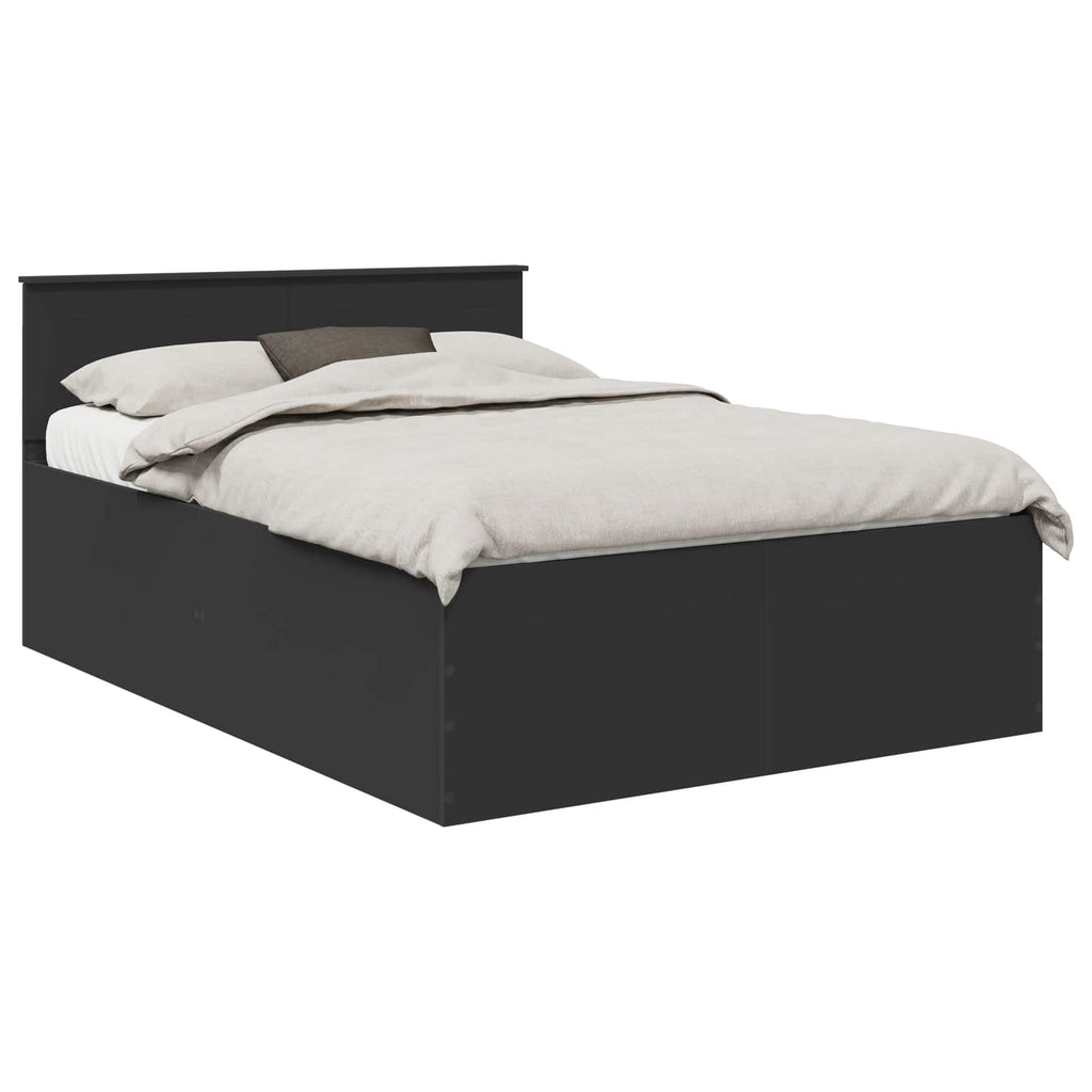 vidaXL Ramka łóżka Czarny 150 x 200 cm Materiał drewnopochodny