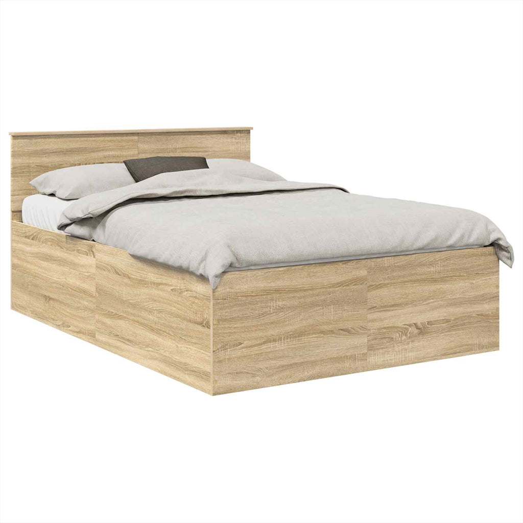 vidaXL Ramka łóżka Dąb Sonoma 150 x 200 cm Materiał drewnopochodny
