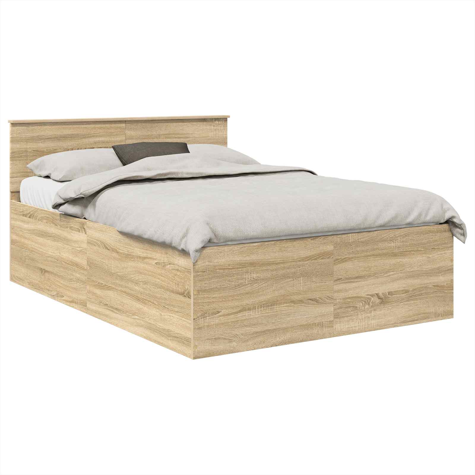 vidaXL Ramka łóżka Dąb Sonoma 150 x 200 cm Materiał drewnopochodny