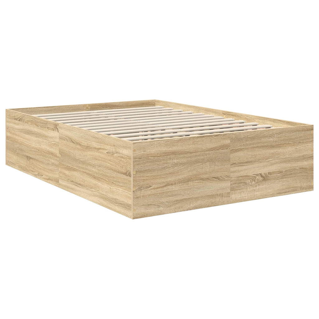 vidaXL Ramka łóżka Dąb Sonoma 150 x 200 cm Materiał drewnopochodny