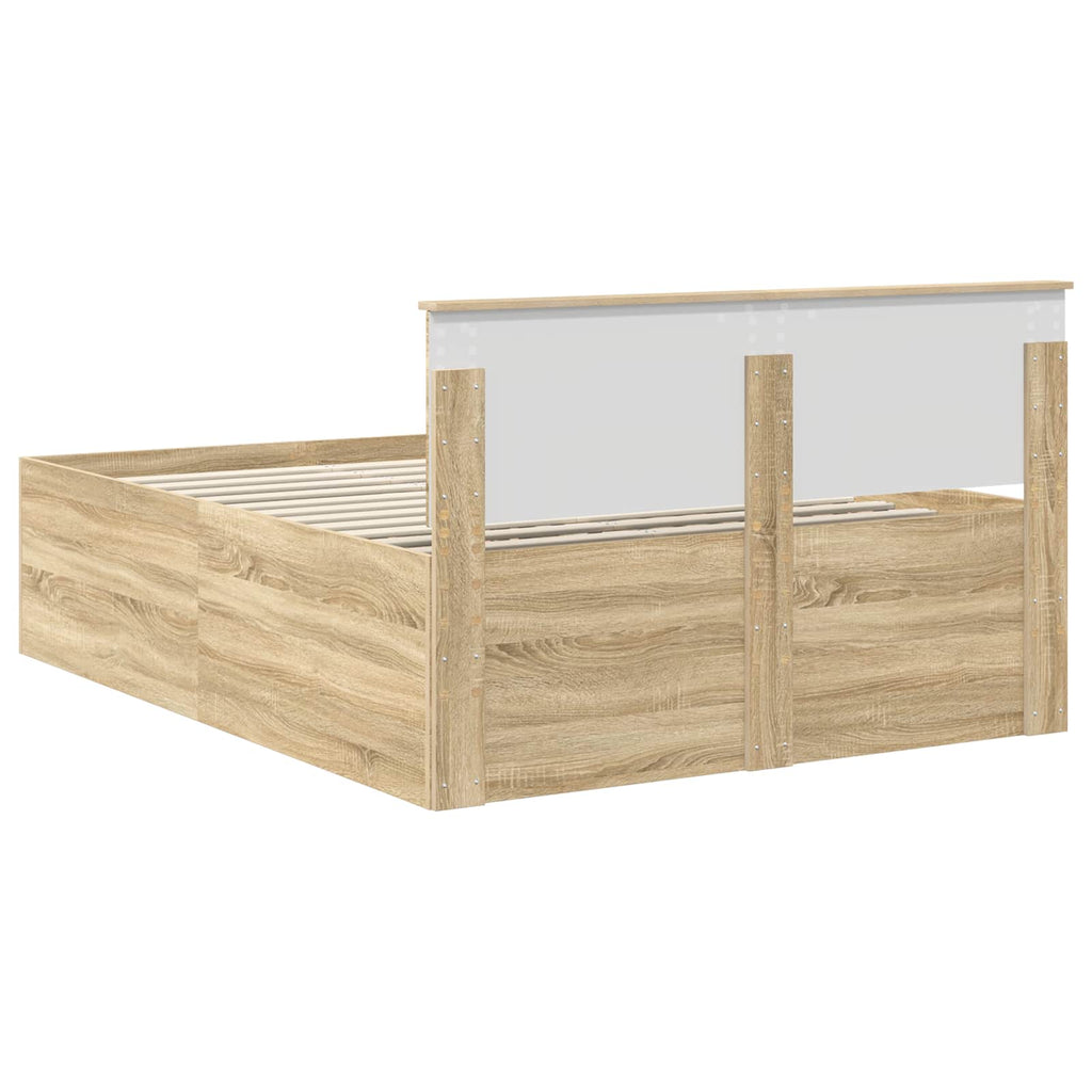 vidaXL Ramka łóżka Dąb Sonoma 150 x 200 cm Materiał drewnopochodny