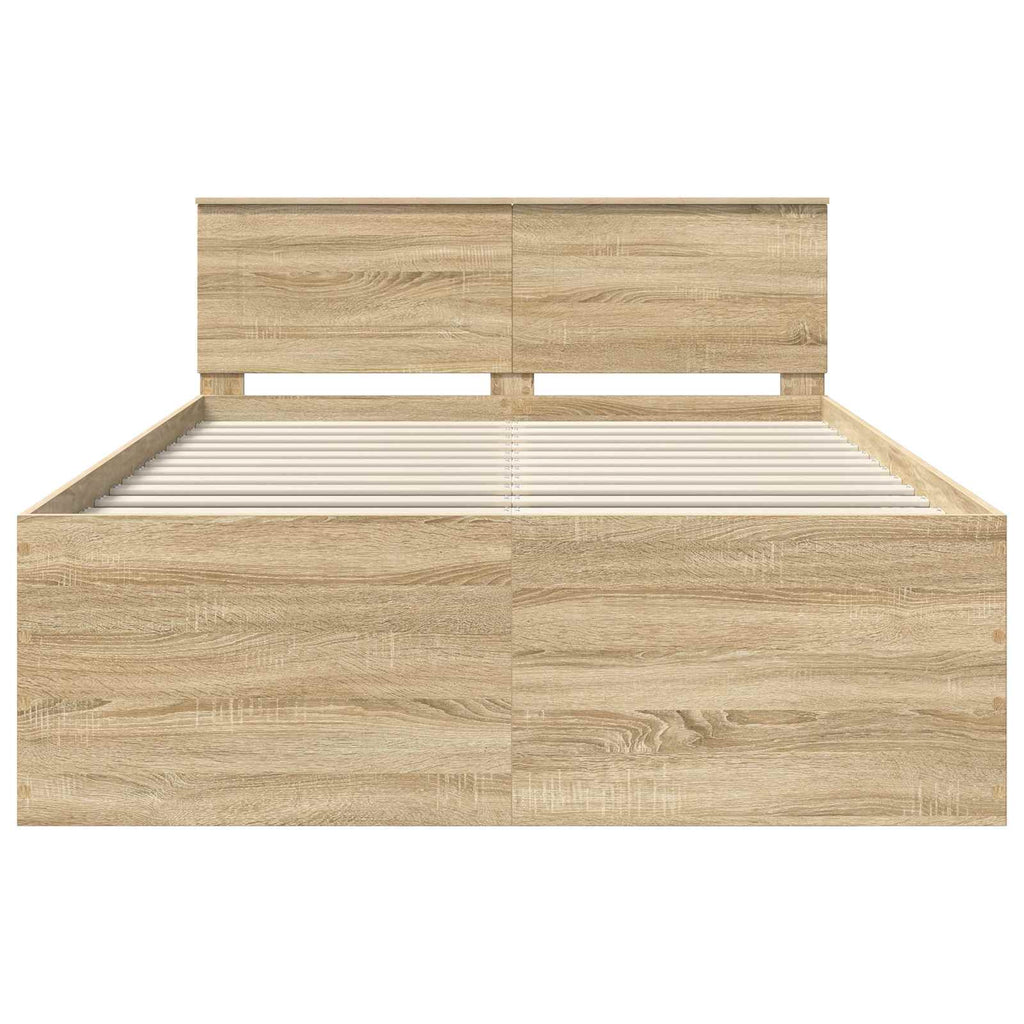 vidaXL Ramka łóżka Dąb Sonoma 150 x 200 cm Materiał drewnopochodny