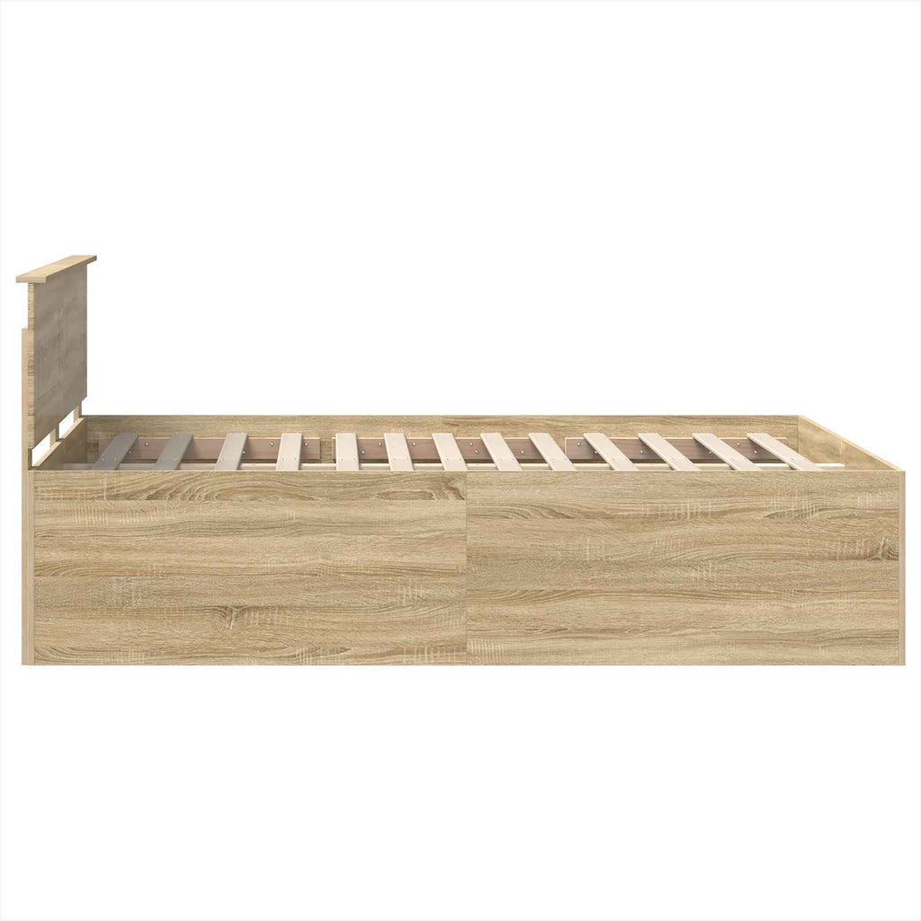 vidaXL Ramka łóżka Dąb Sonoma 150 x 200 cm Materiał drewnopochodny