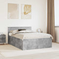 vidaXL Ramka łóżka Betonowy szary 150 x 200 cm Materiał drewnopochodny