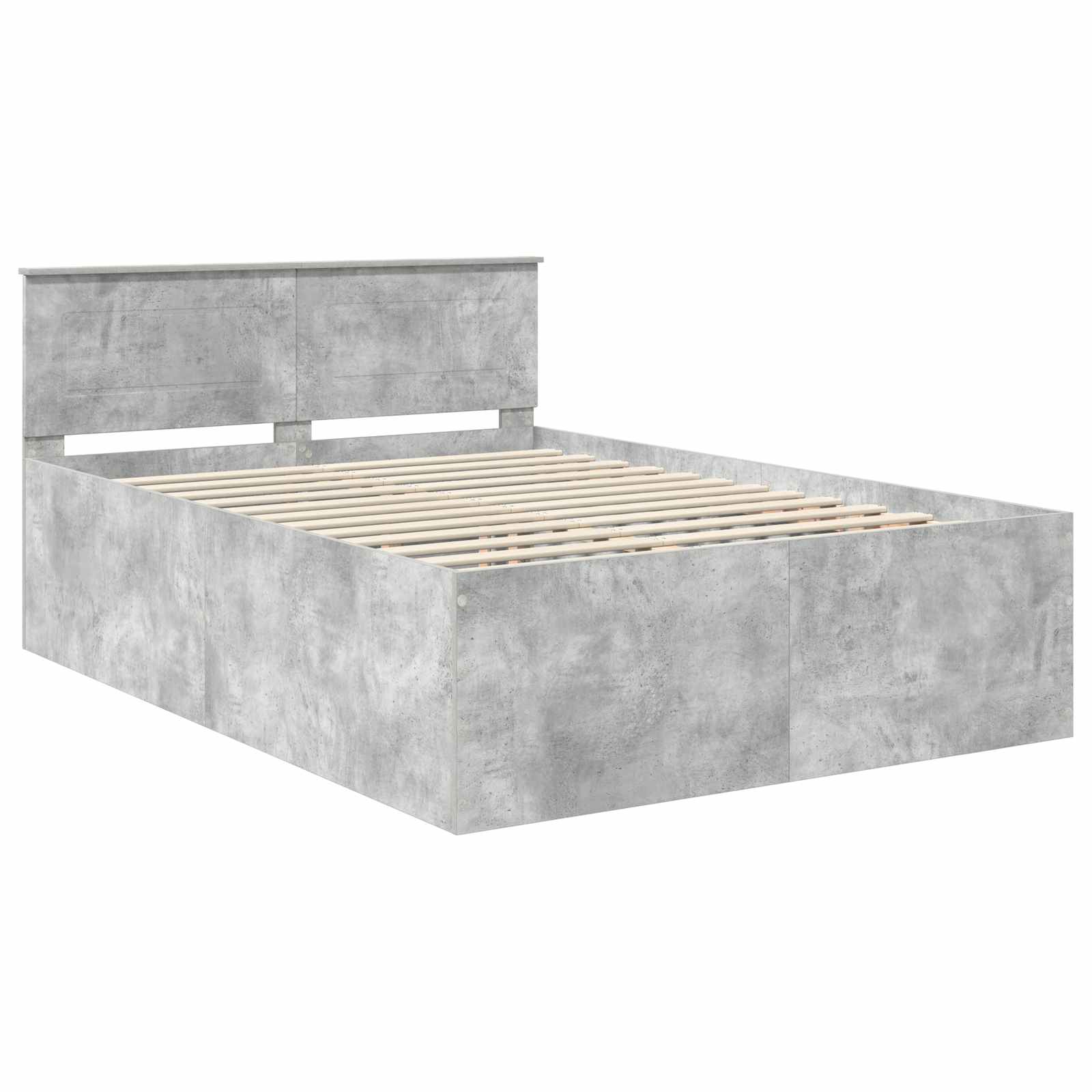 vidaXL Ramka łóżka Betonowy szary 150 x 200 cm Materiał drewnopochodny