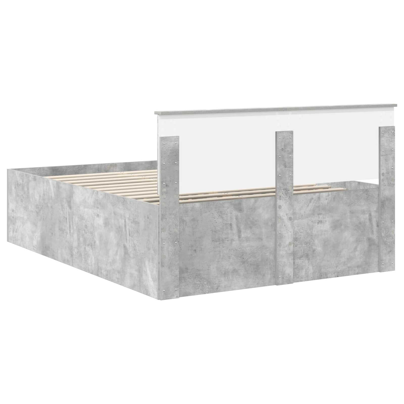 vidaXL Ramka łóżka Betonowy szary 150 x 200 cm Materiał drewnopochodny