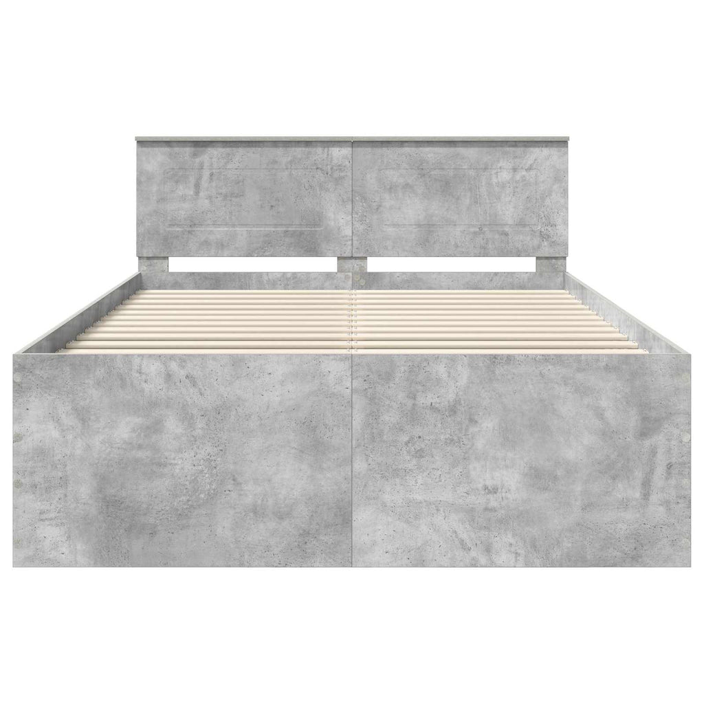 vidaXL Ramka łóżka Betonowy szary 150 x 200 cm Materiał drewnopochodny