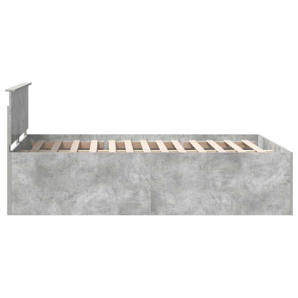 vidaXL Ramka łóżka Betonowy szary 150 x 200 cm Materiał drewnopochodny