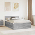 vidaXL Ramka łóżka Szary Sonoma 150 x 200 cm Materiał drewnopochodny