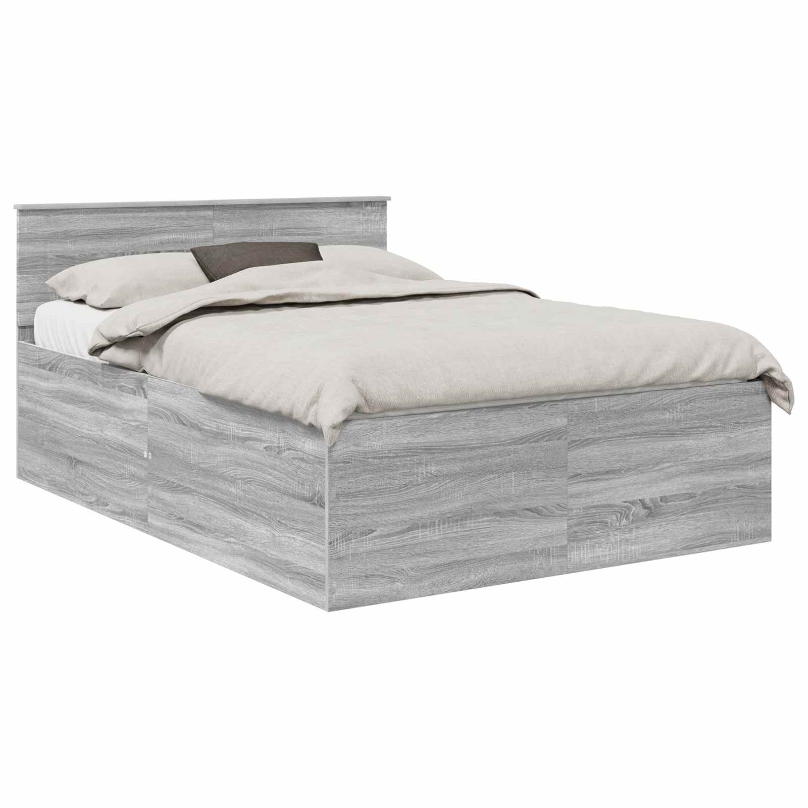 vidaXL Ramka łóżka Szary Sonoma 150 x 200 cm Materiał drewnopochodny