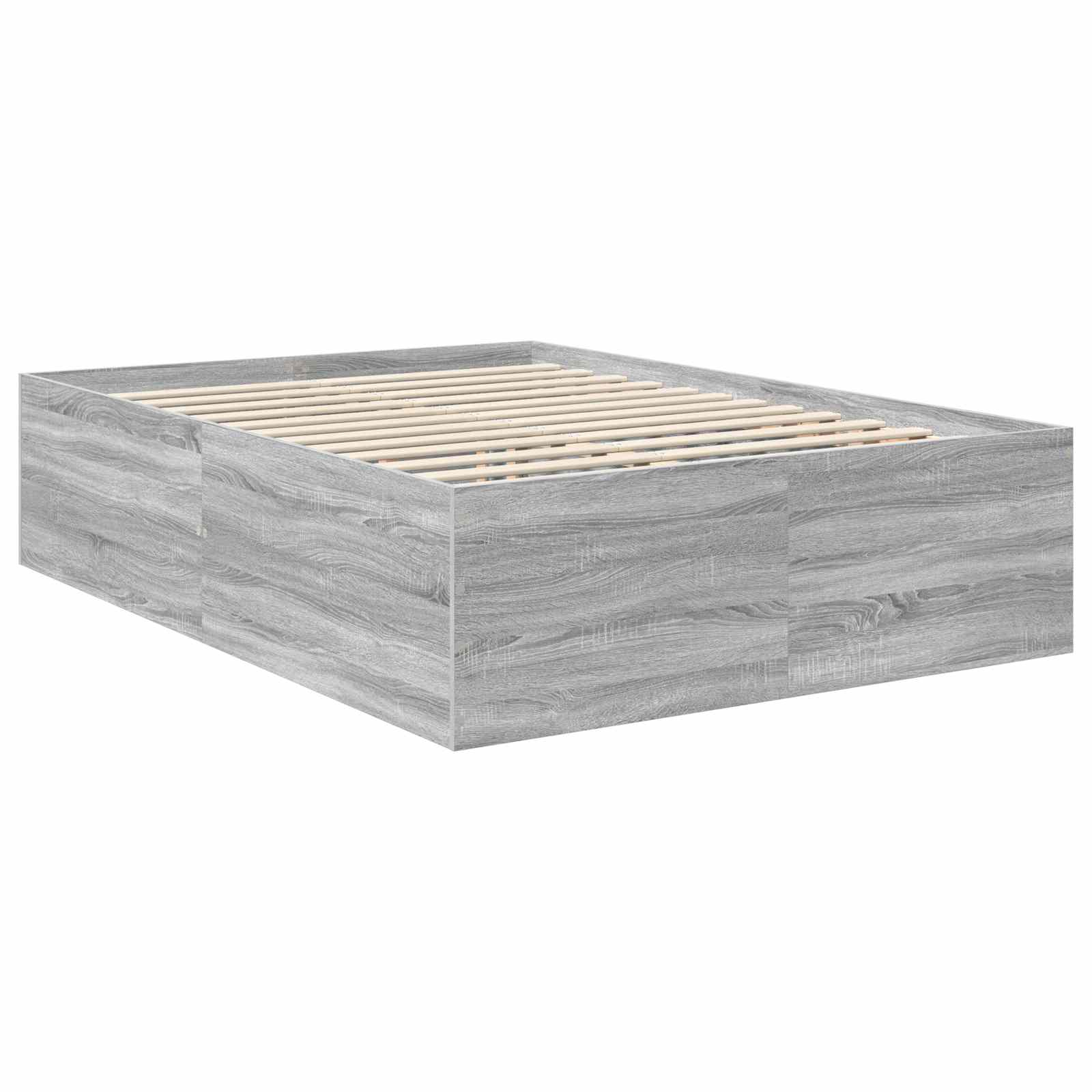 vidaXL Ramka łóżka Szary Sonoma 150 x 200 cm Materiał drewnopochodny