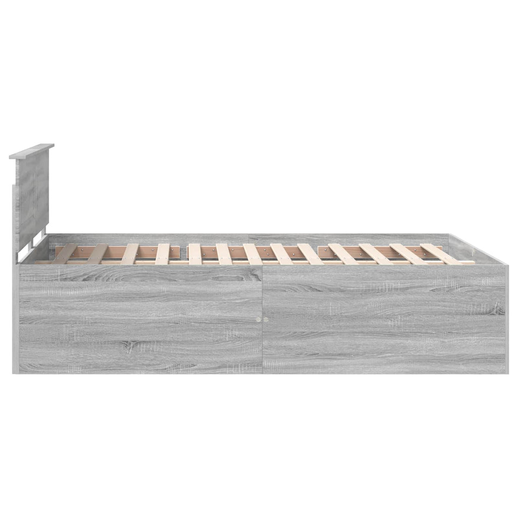 vidaXL Ramka łóżka Szary Sonoma 150 x 200 cm Materiał drewnopochodny